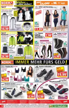 Norma Flugblatt gültig ab 08.09.2025 | Seite: 14 | Produkte: Socken, Leggings, Wasser, Strumpfhose