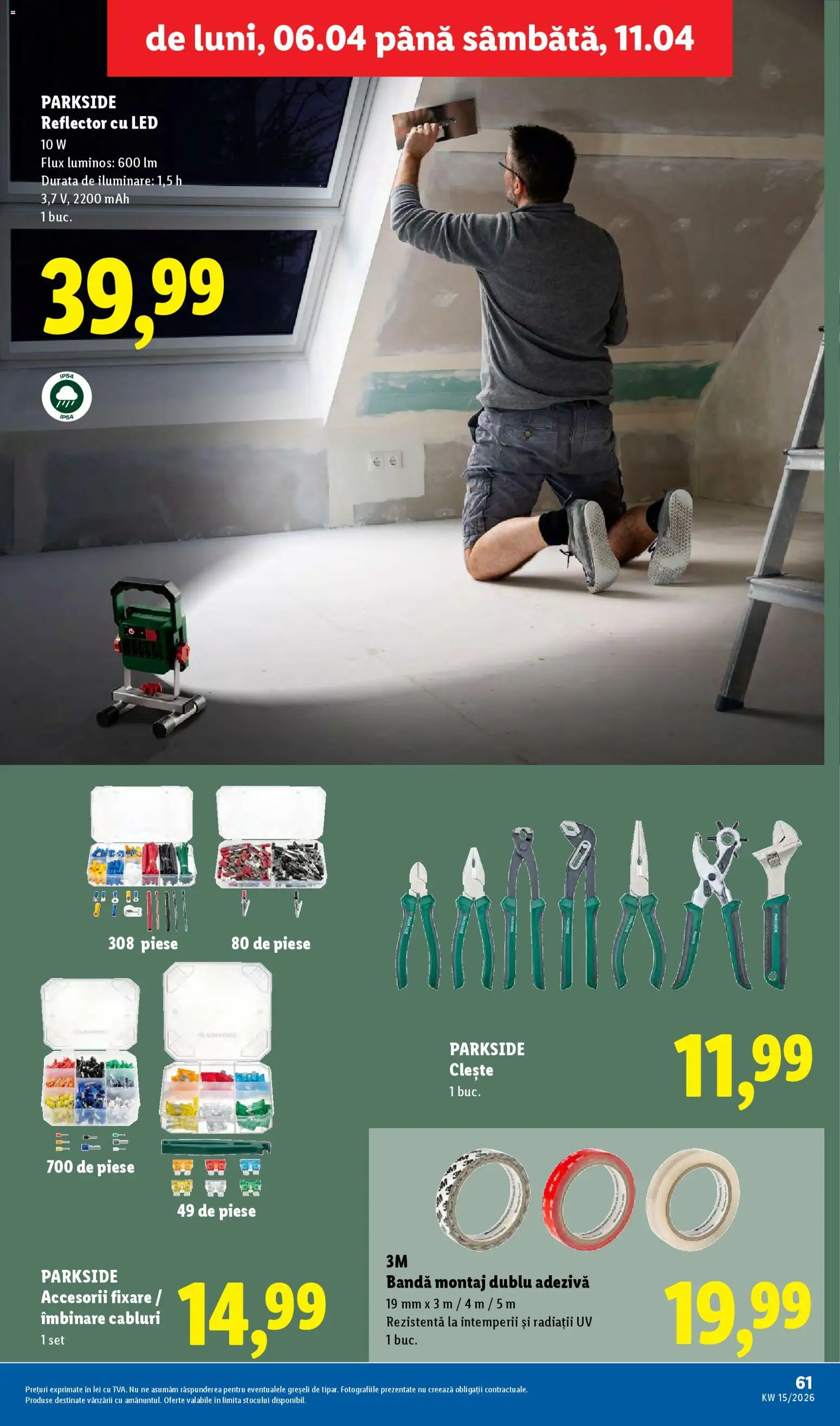 Noul catalog Lidl – valabil de la 06.04.2026 | Pagină: 61 | Produse: Clește, Babak