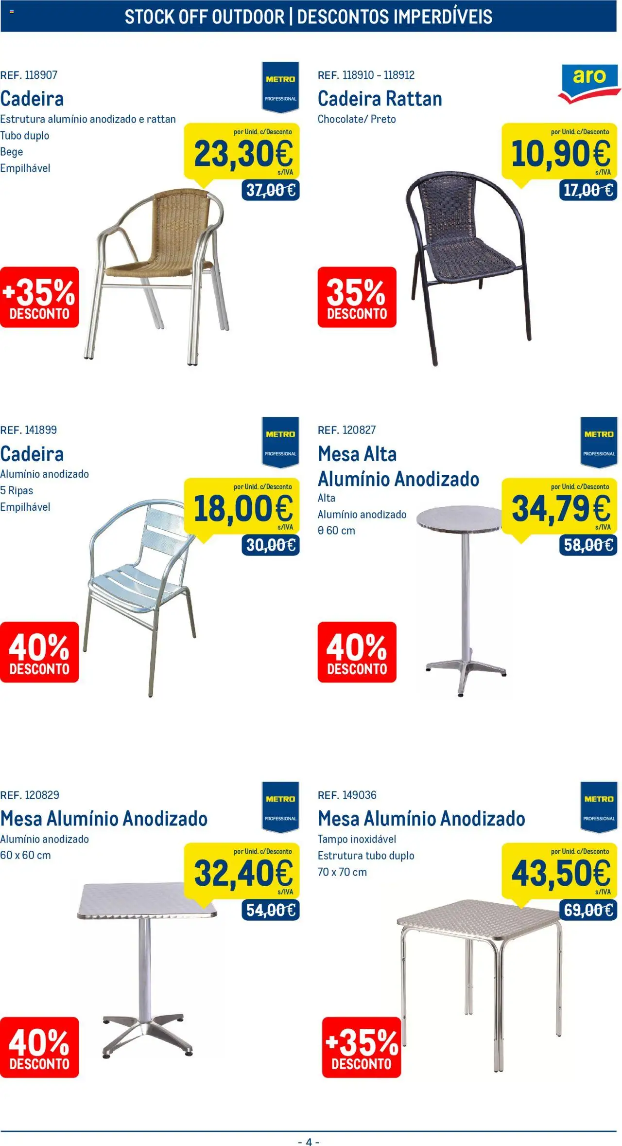 Makro - Stock off outdoor │ válido de 12.09.2025 | Página: 4 | Produtos: Mesa, Cadeira