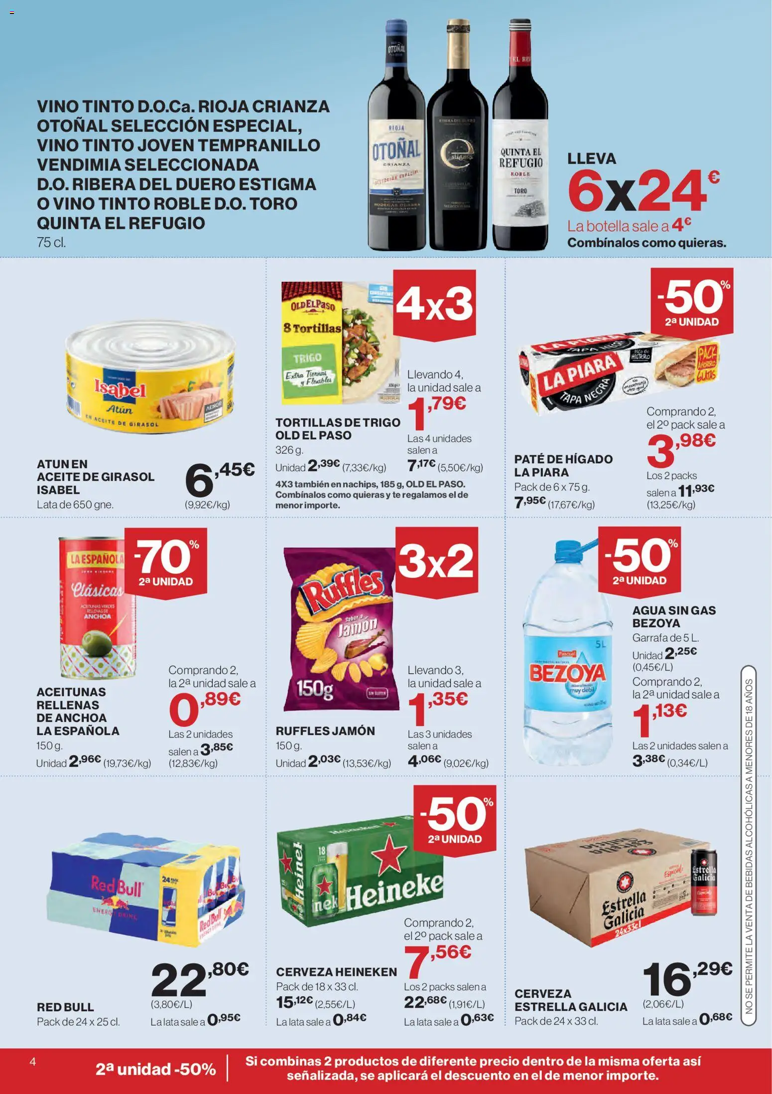 Hipercor catálogo │ válido desde el 07.01.2026 | Página: 4 | Productos: Cerveza, Té, Aceite de girasol, Anchoa