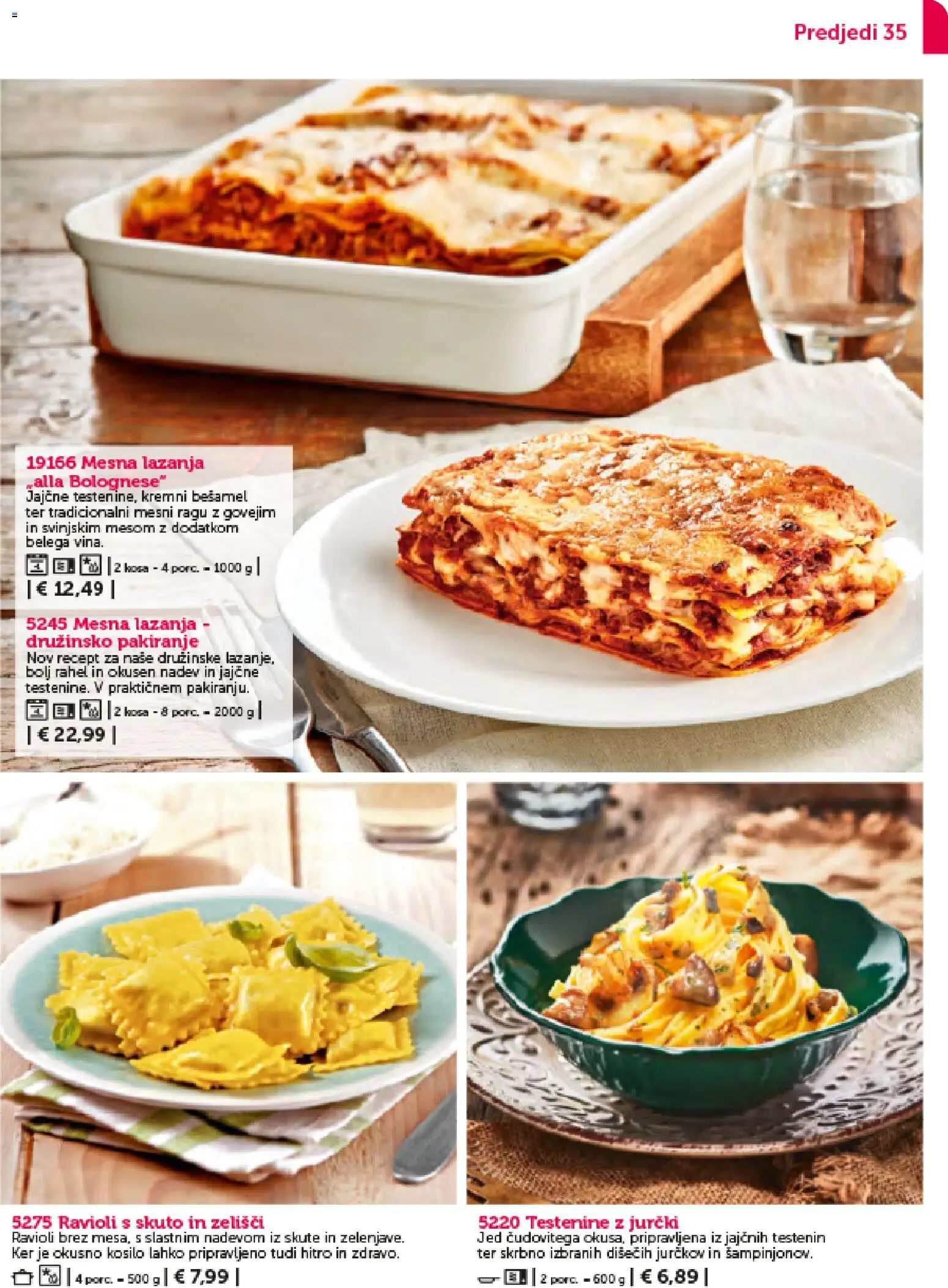 Novi Bofrost katalog ponudbe – veljaven od 01.02.2026 | Stran: 35 | Izdelki: Kos, Lazanja, Testenine