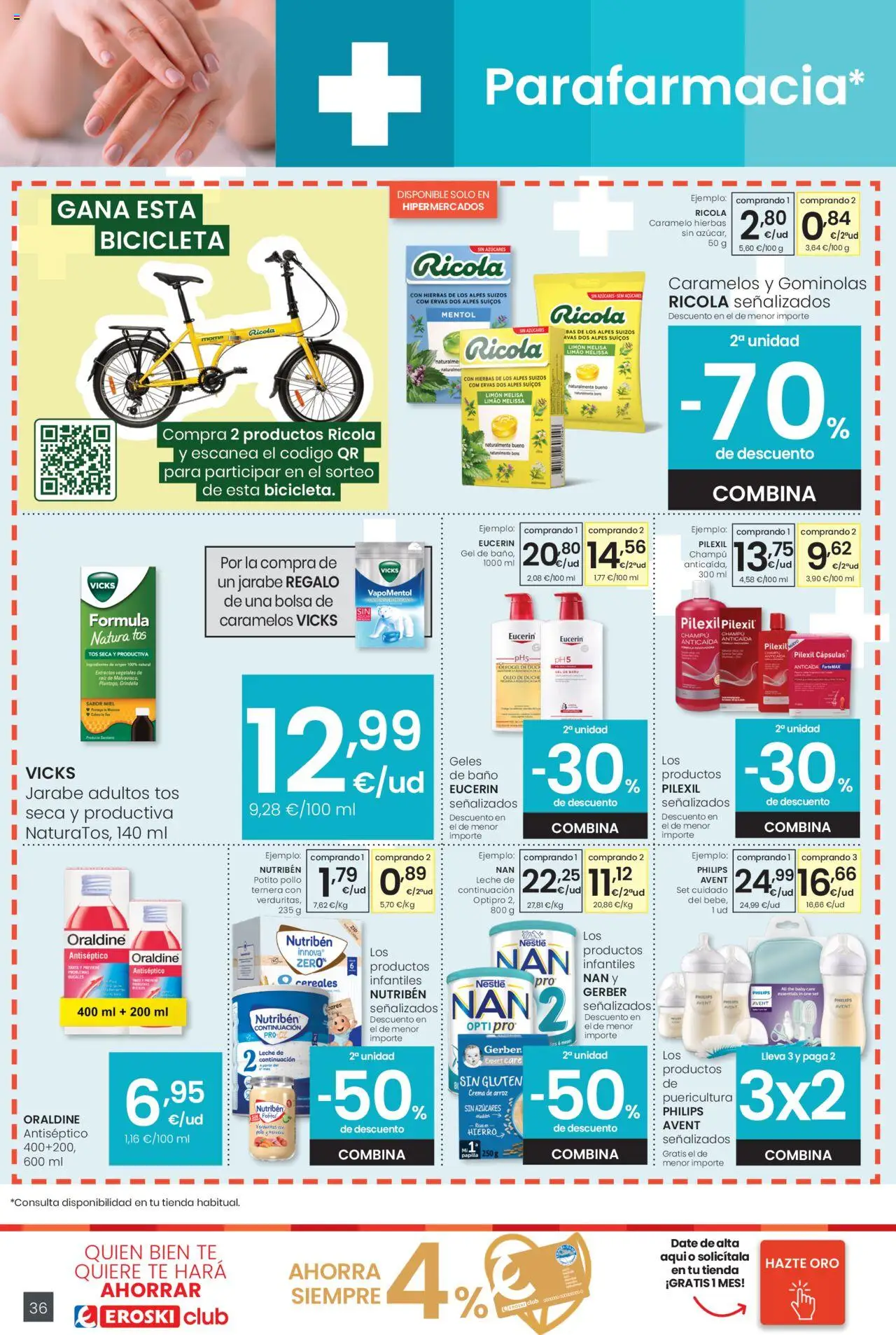 Eroski - Precio más bajo  │ válido desde el 16.10.2025 | Página: 36 | Productos: Champú, Mousse, Κρεμάστρα, Baño