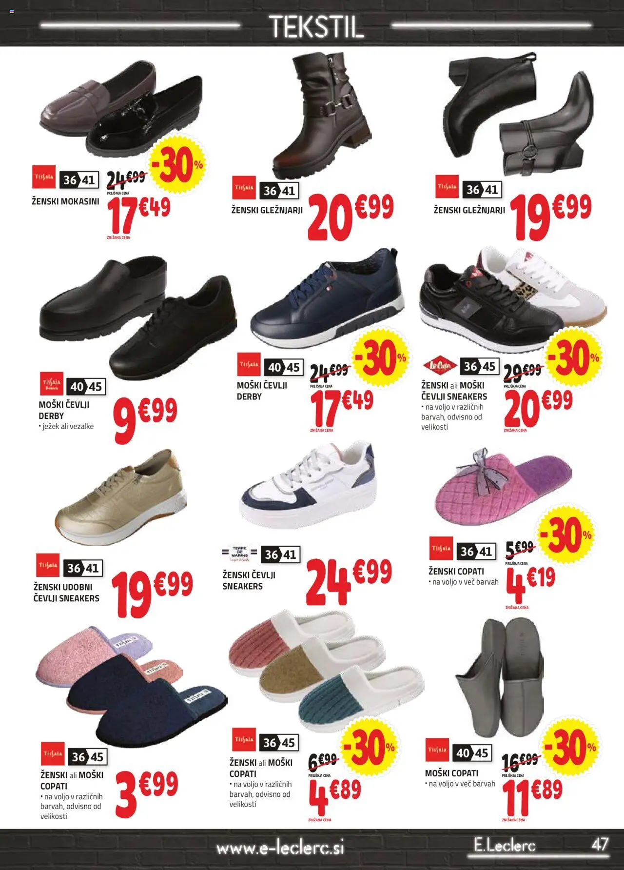 Novi E.leclerc katalog ponudbe – veljaven od 01.10.2025 | Stran: 7 | Izdelki: Cevlji, Copati