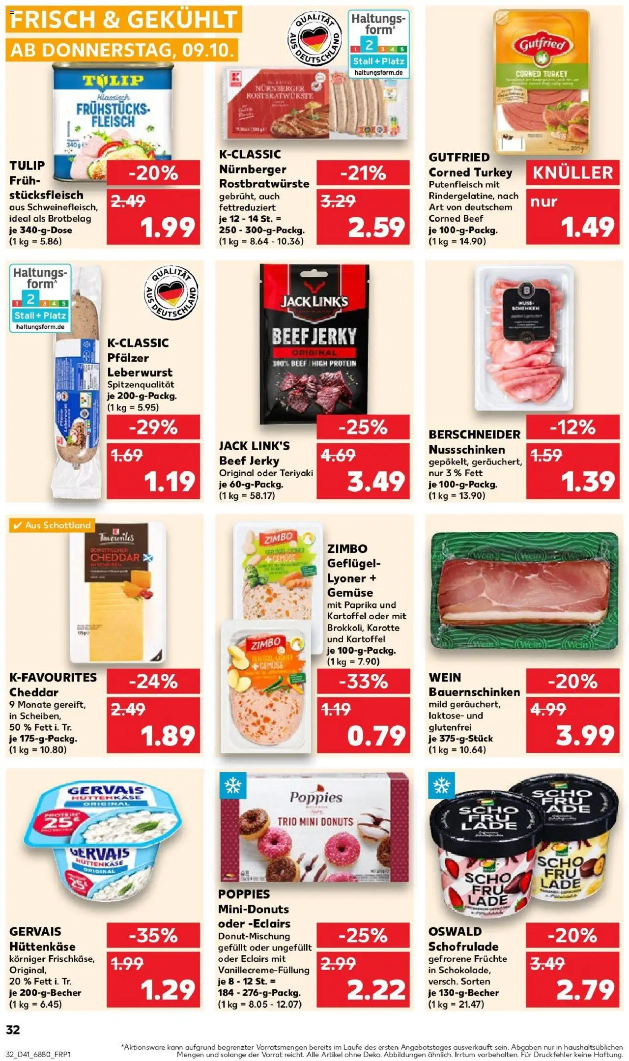 Kaufland prospekt St. Ingbert	 – gültig ab 13.10.2025 | Seite: 32 | Produkte: Donuts, Gemüse, Karotte, Hüttenkäse
