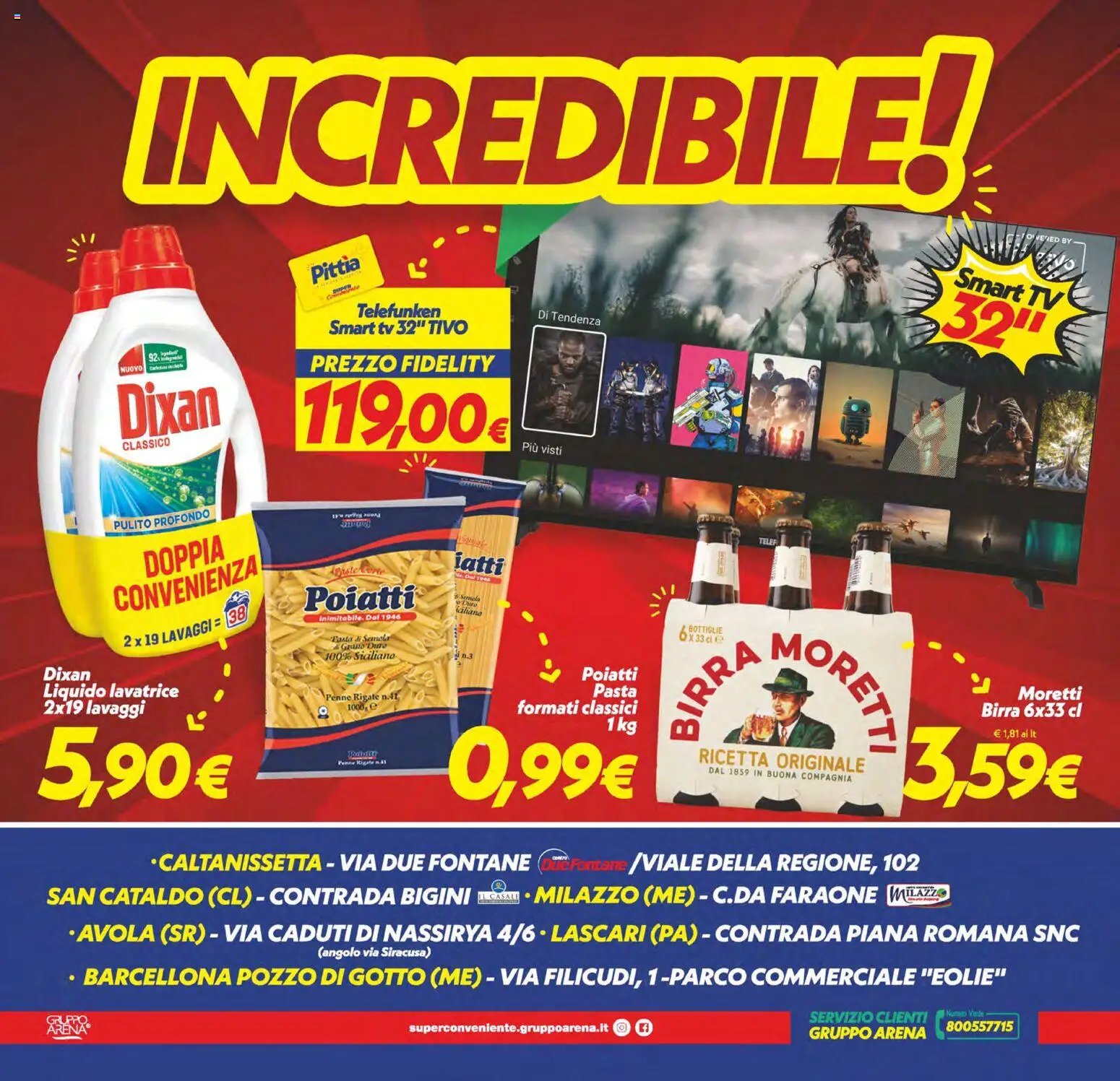 Volantino SuperConveniente del 23.01.2026 | Pagina: 28 | Prodotti: Birra, Lavatrice, TV, Penne