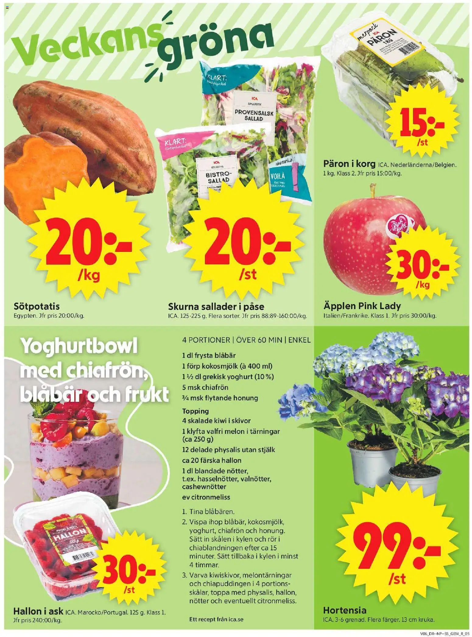 ICA Supermarket reklamblad aktuell från 02.02.2026 | Sida: 7 | Produkter: Sötpotatis, Kiwi, Sallad, Blåbär