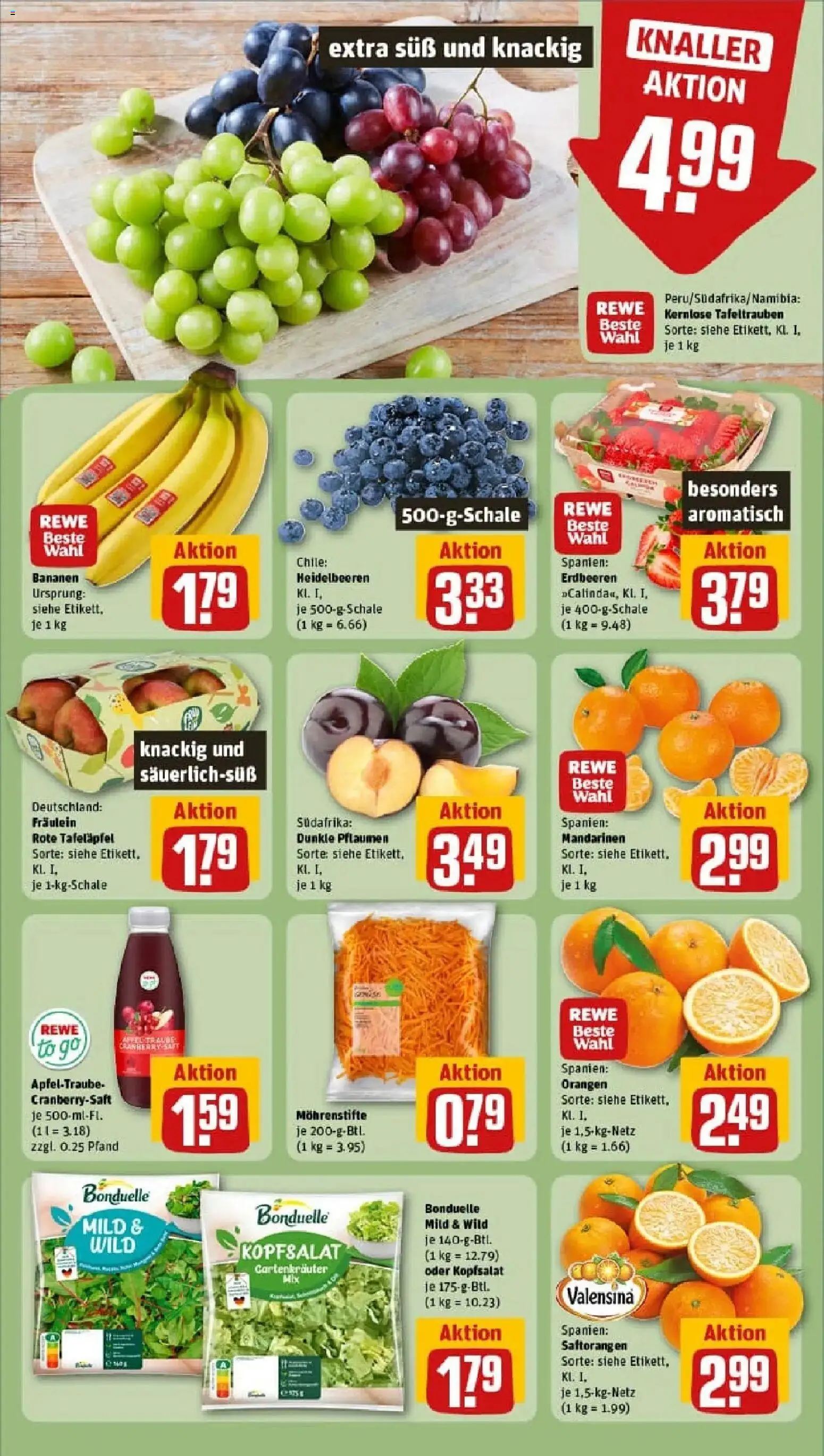 Rewe prospekt Lübeck	 – gültig ab 02.02.2026 | Seite: 8 | Produkte: Bananen, Orangen, Valensina, Erdbeeren