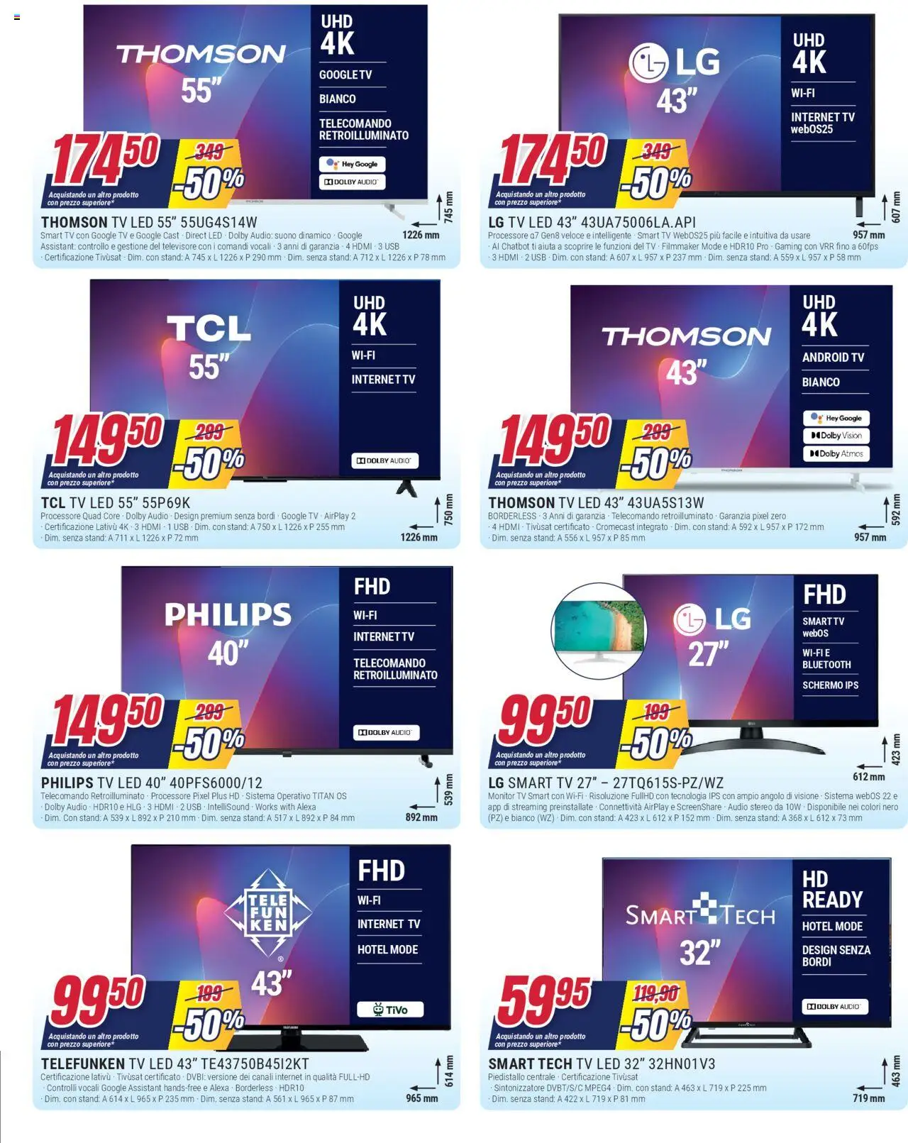 Volantino Trony del 21.08.2025 | Pagina: 8 | Prodotti: Schermo, Monitor, smart TV, TV