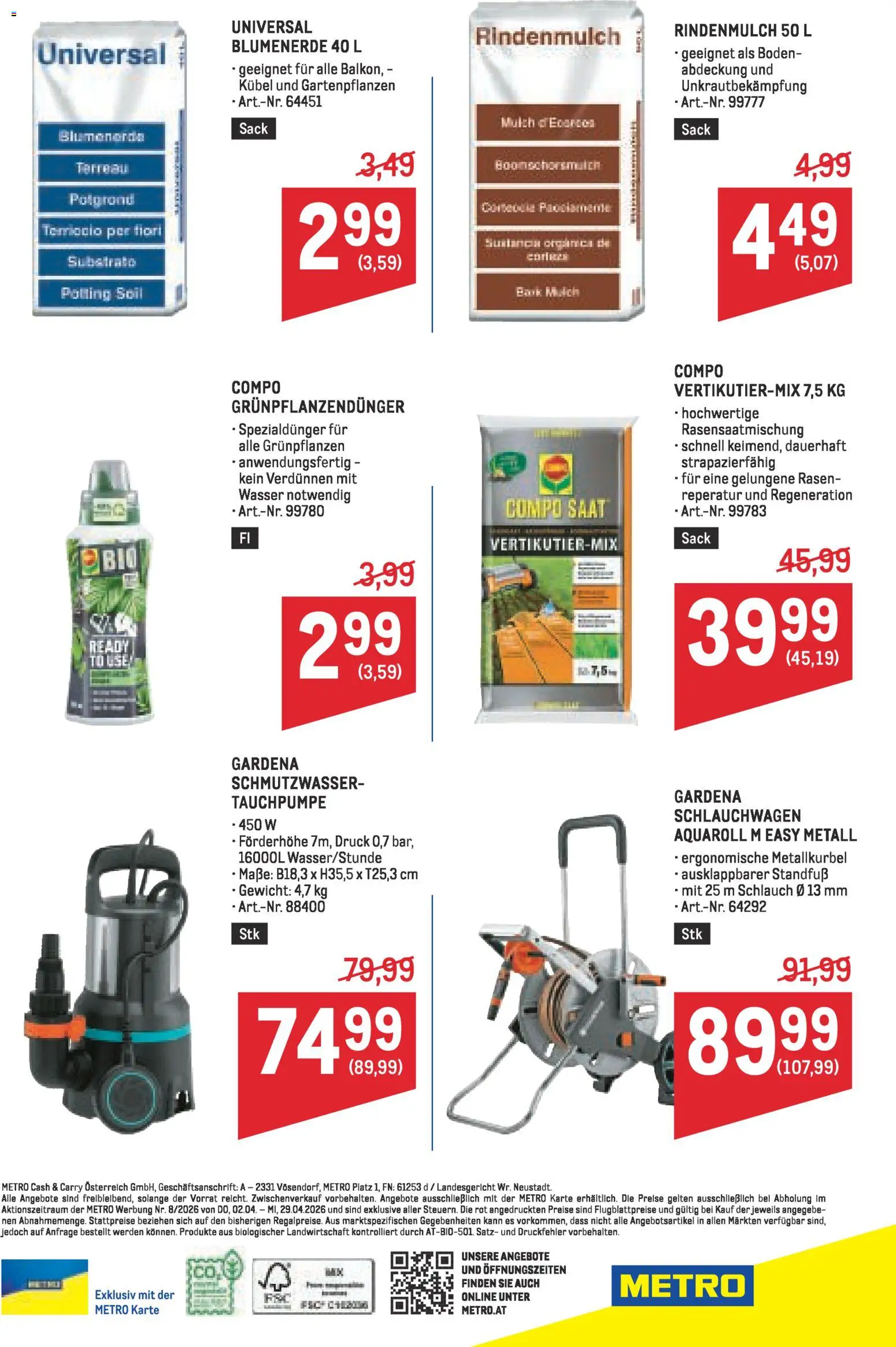 Metro angebote Garten Spezial MP08 gültig ab 02.04.2026 | Seite: 28 | Produkte: Wasser, Gewicht
