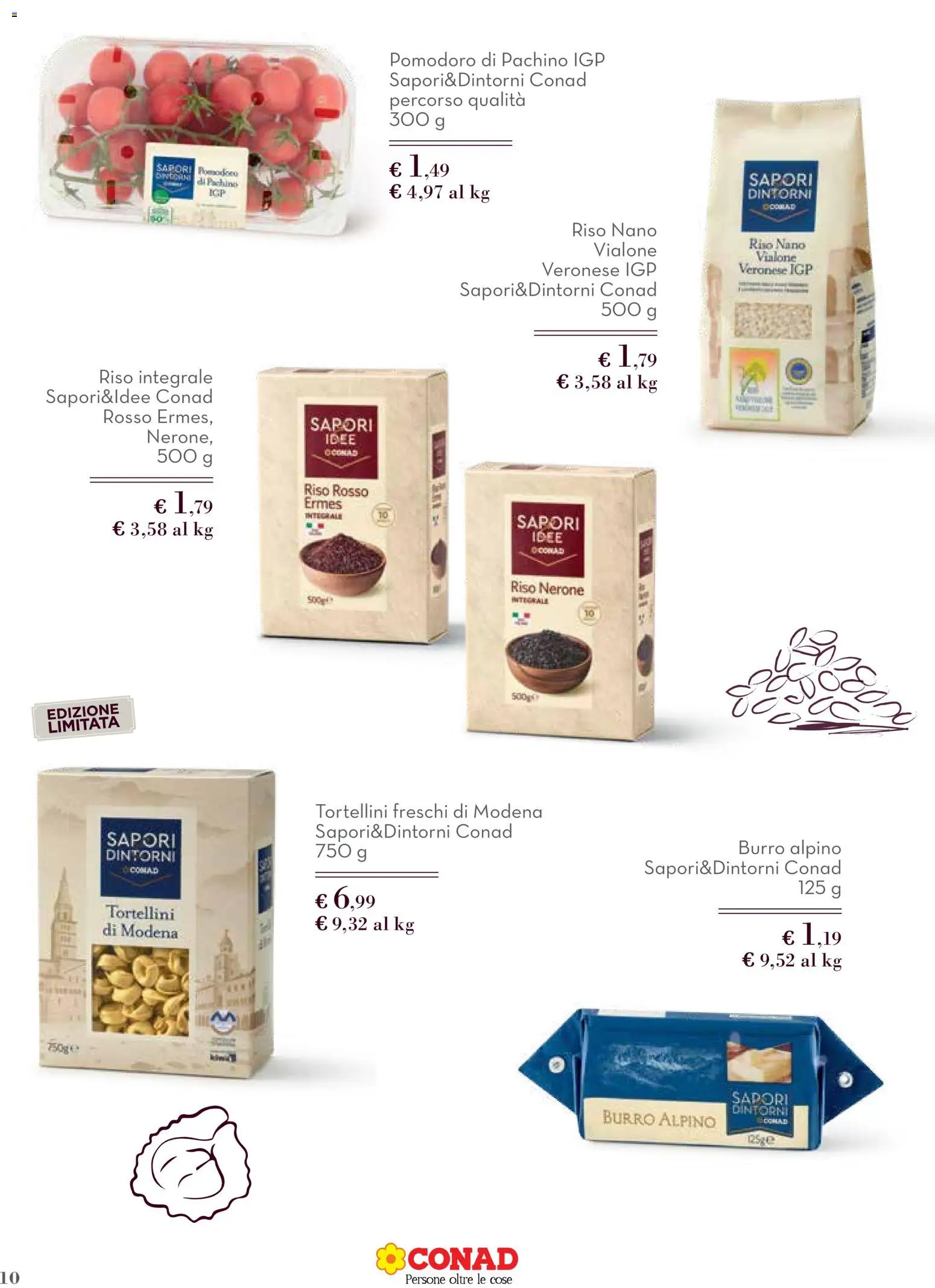 Volantino Conad del 12.03.2026 | Pagina: 10 | Prodotti: Riso, Pomodoro, Burro