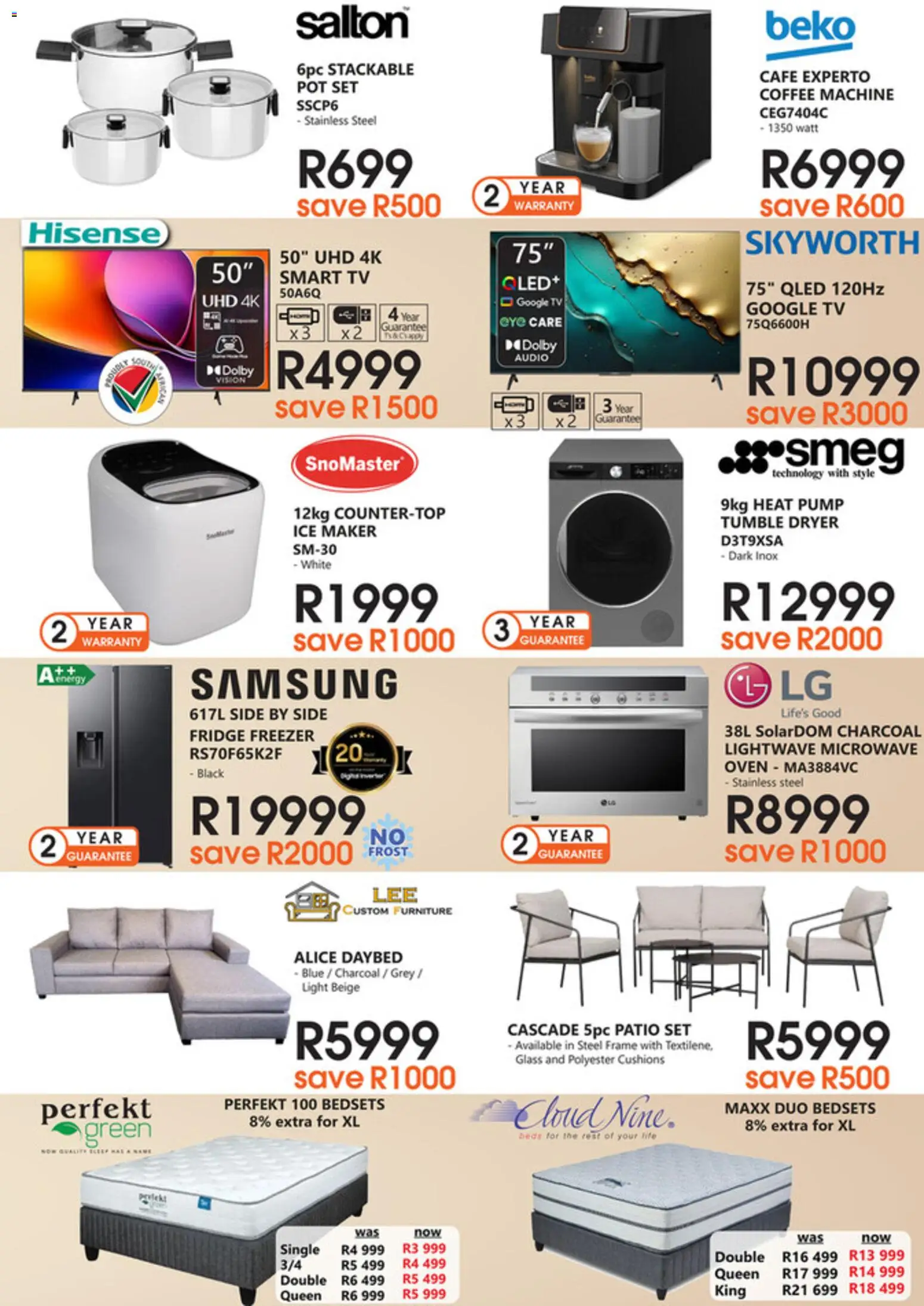 New Tafelberg Furnishers catalogue – valid from 04.03.2026 | Page: 7 | Products: Audio, Dryer, TV, Light