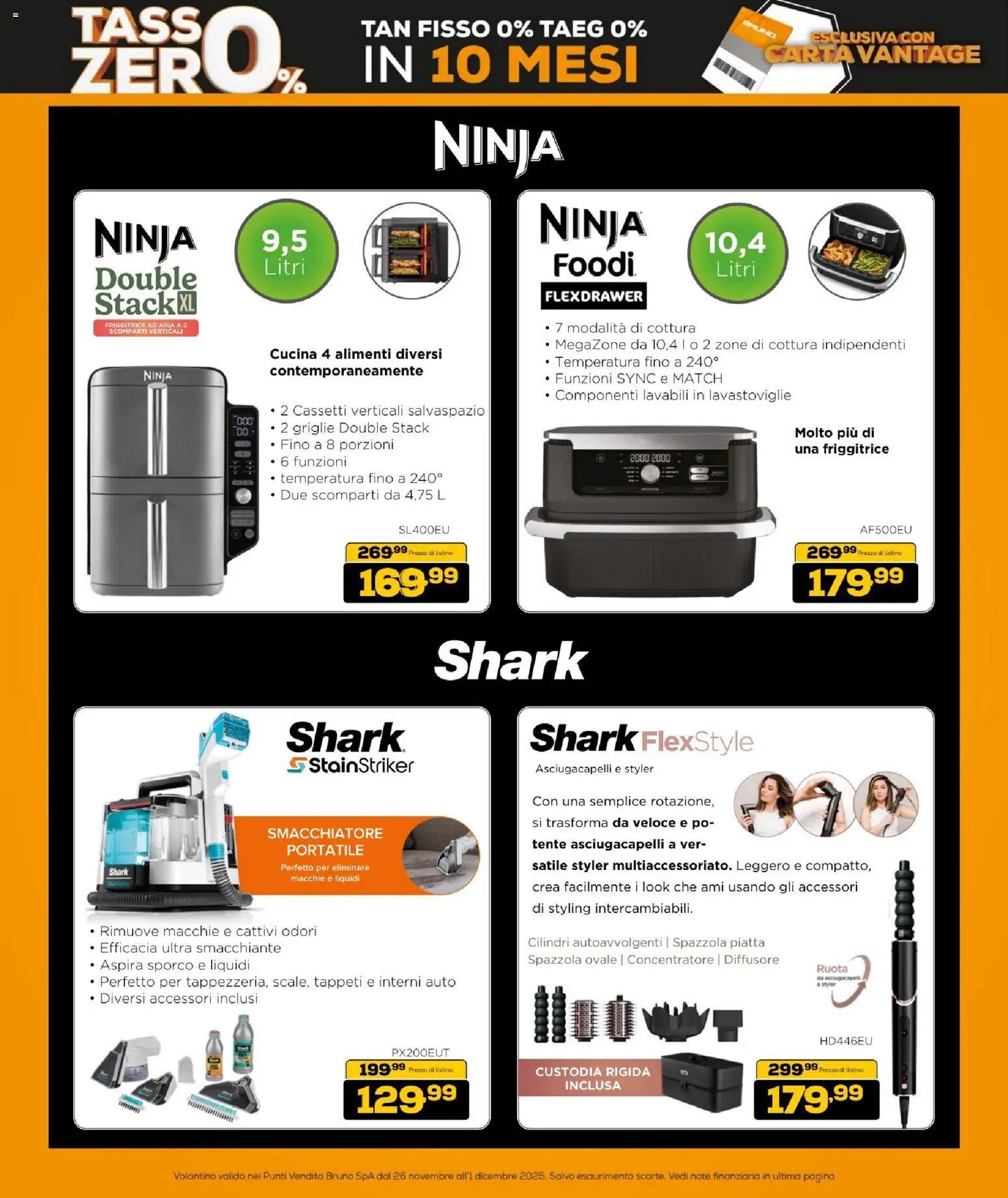 Volantino BRUNO del 26.11.2025 | Pagina: 47 | Prodotti: Spazzola, Smacchiatore, Asciugacapelli, Friggitrice
