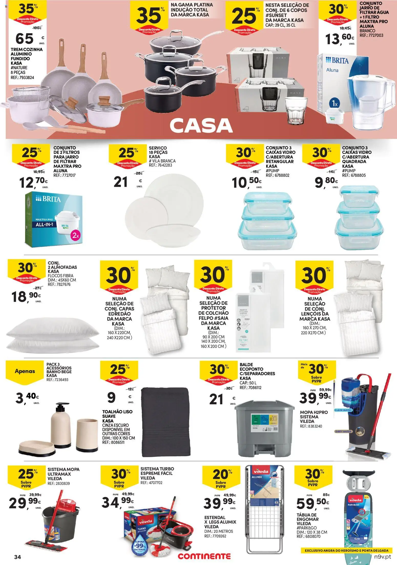 Continente - Açores │ válido de 30.10.2025 | Página: 34 | Produtos: Agua, Lençóis, Colchão, Banho