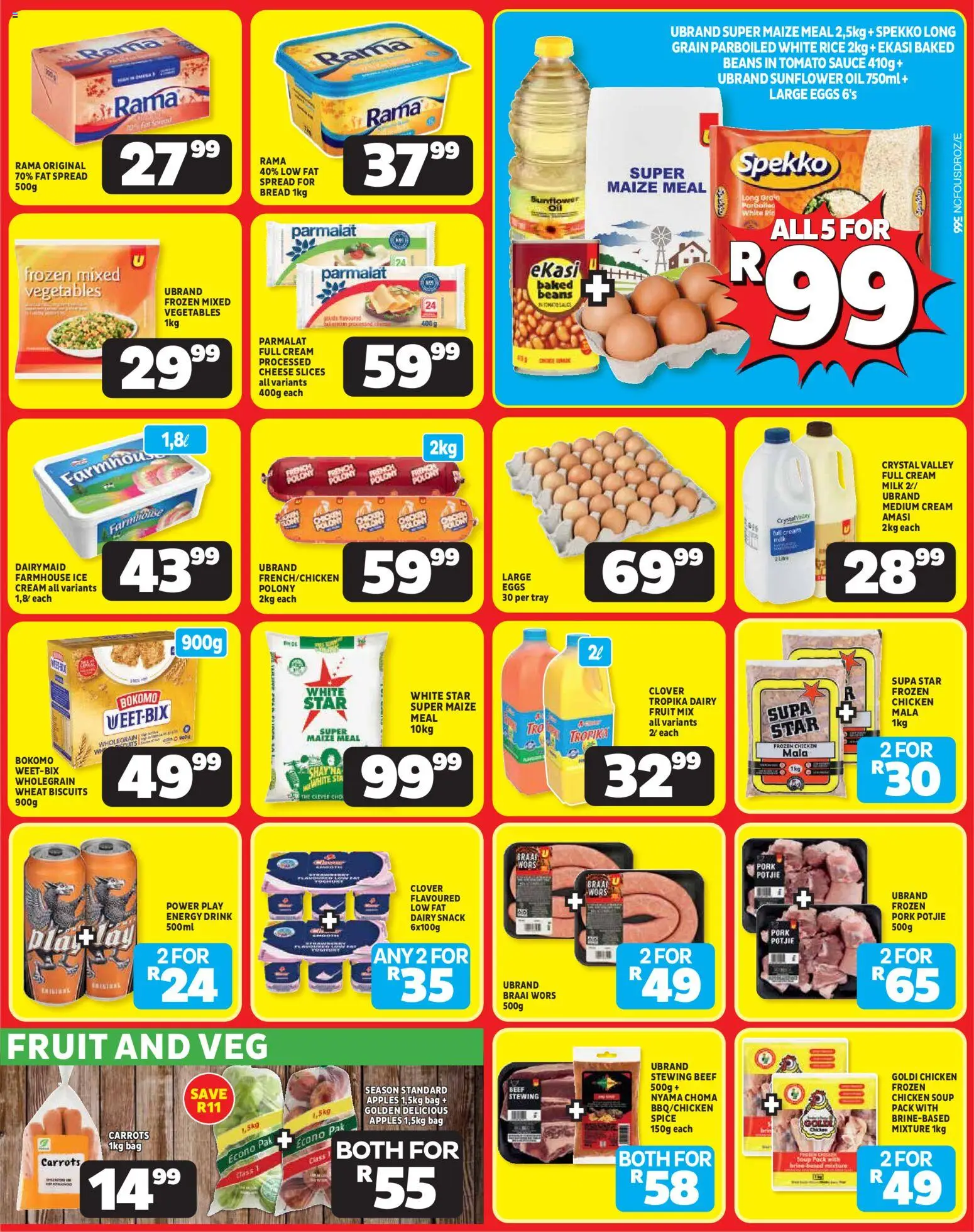 New Usave catalogue – valid from 23.02.2026 | Page: 3 | Products: Bag, Maize meal, Oil, Fat spread