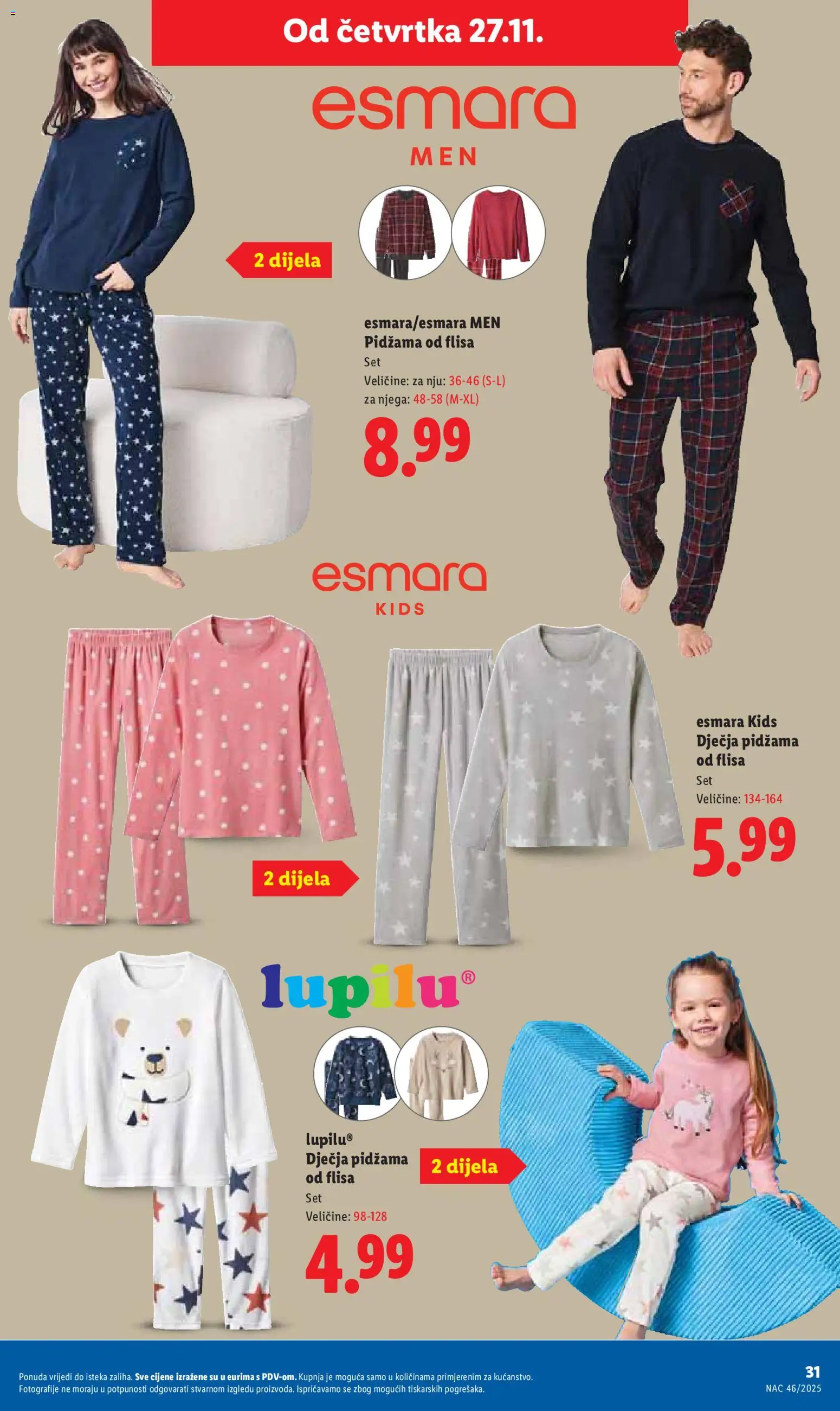 Lidl katalog | vrijedi od 27.11.2025 | Stranica: 31 | Proizvodi: Pidžama