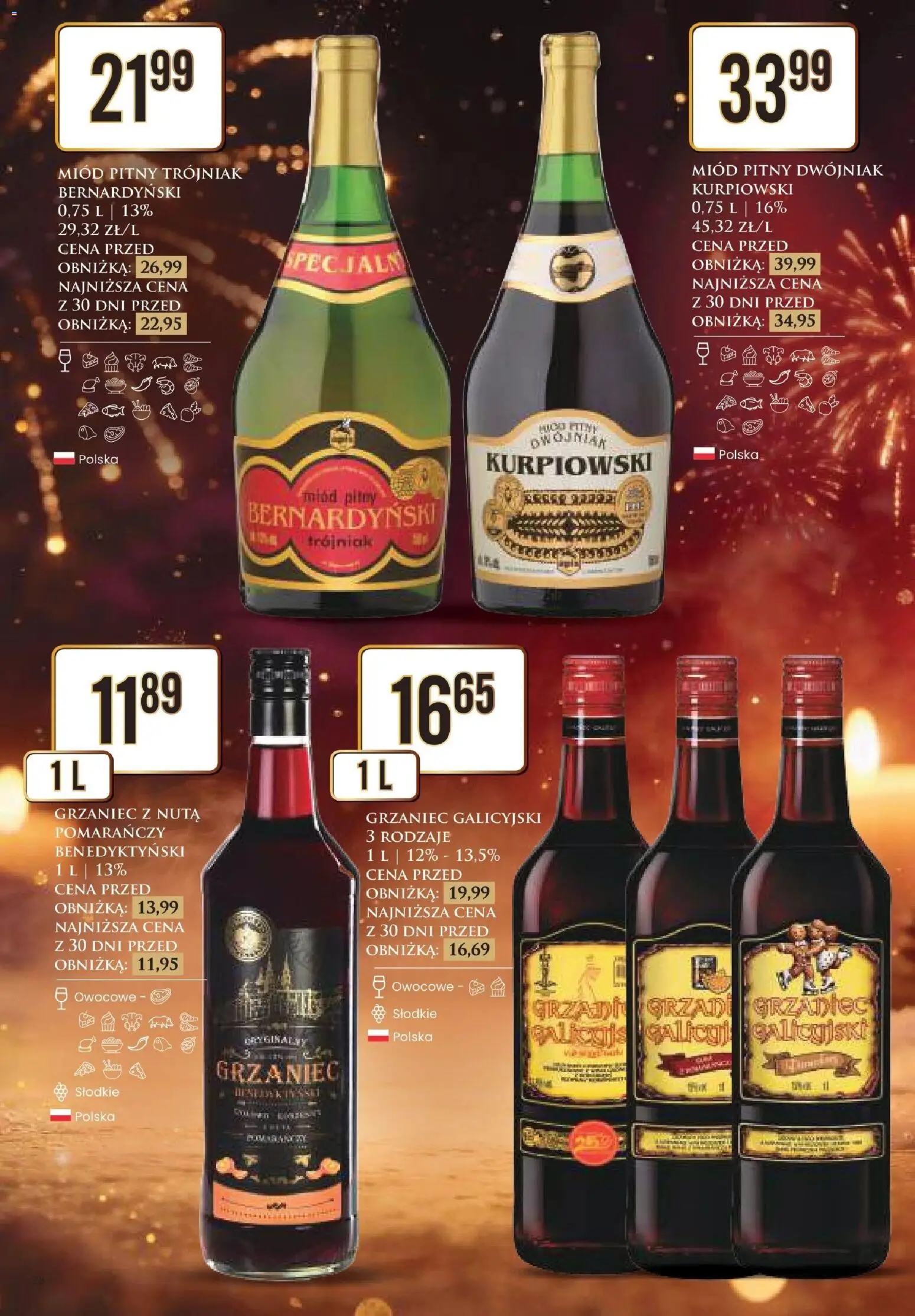 Dino Gazetka alkoholowa od 27.12.2025 | Strona: 28 | Produkty: Miód, Grzaniec galicyjski, Miód pitny
