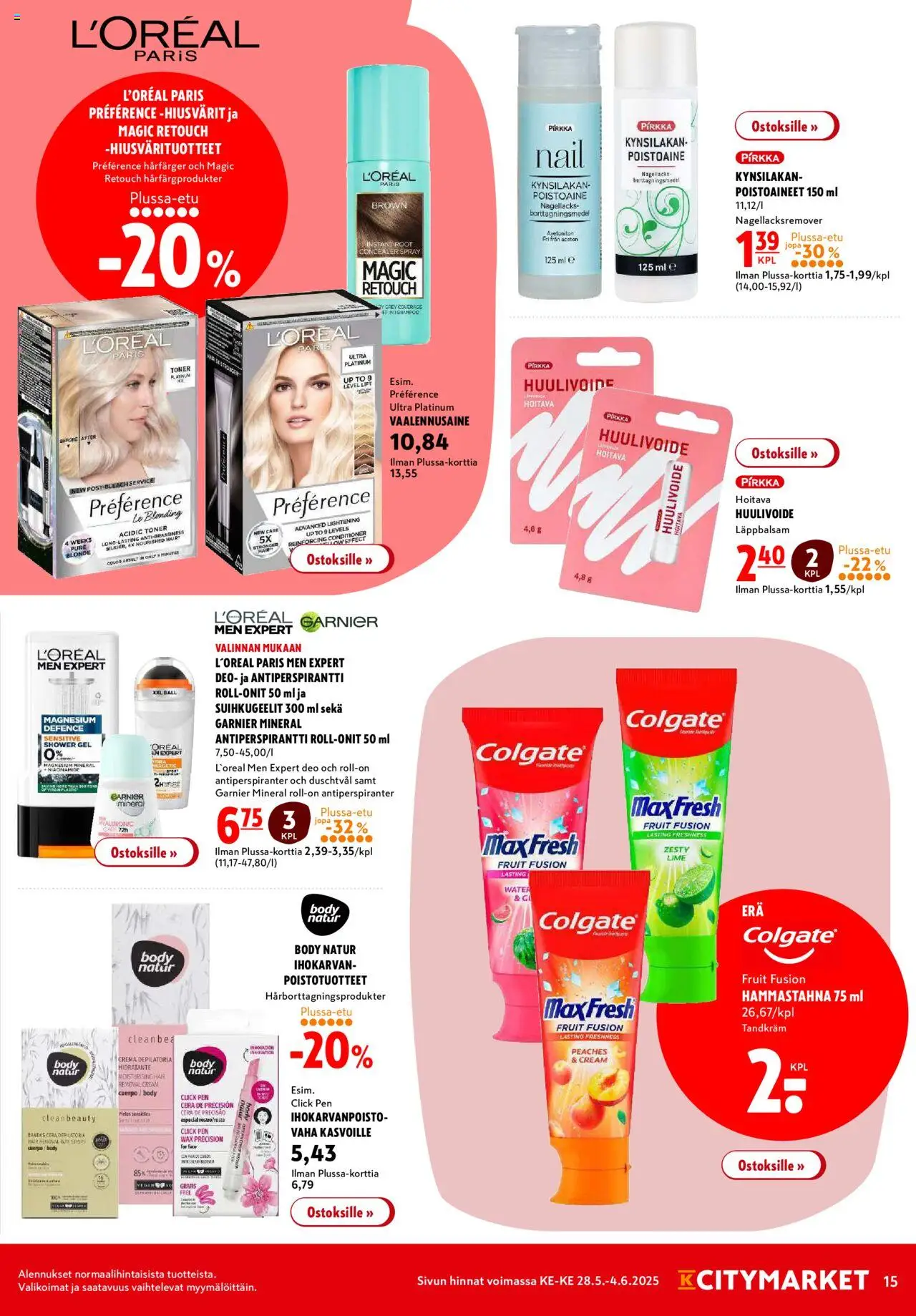  | Sivu: 15 | Tuotteet: Antiperspirantti, Hammastahna