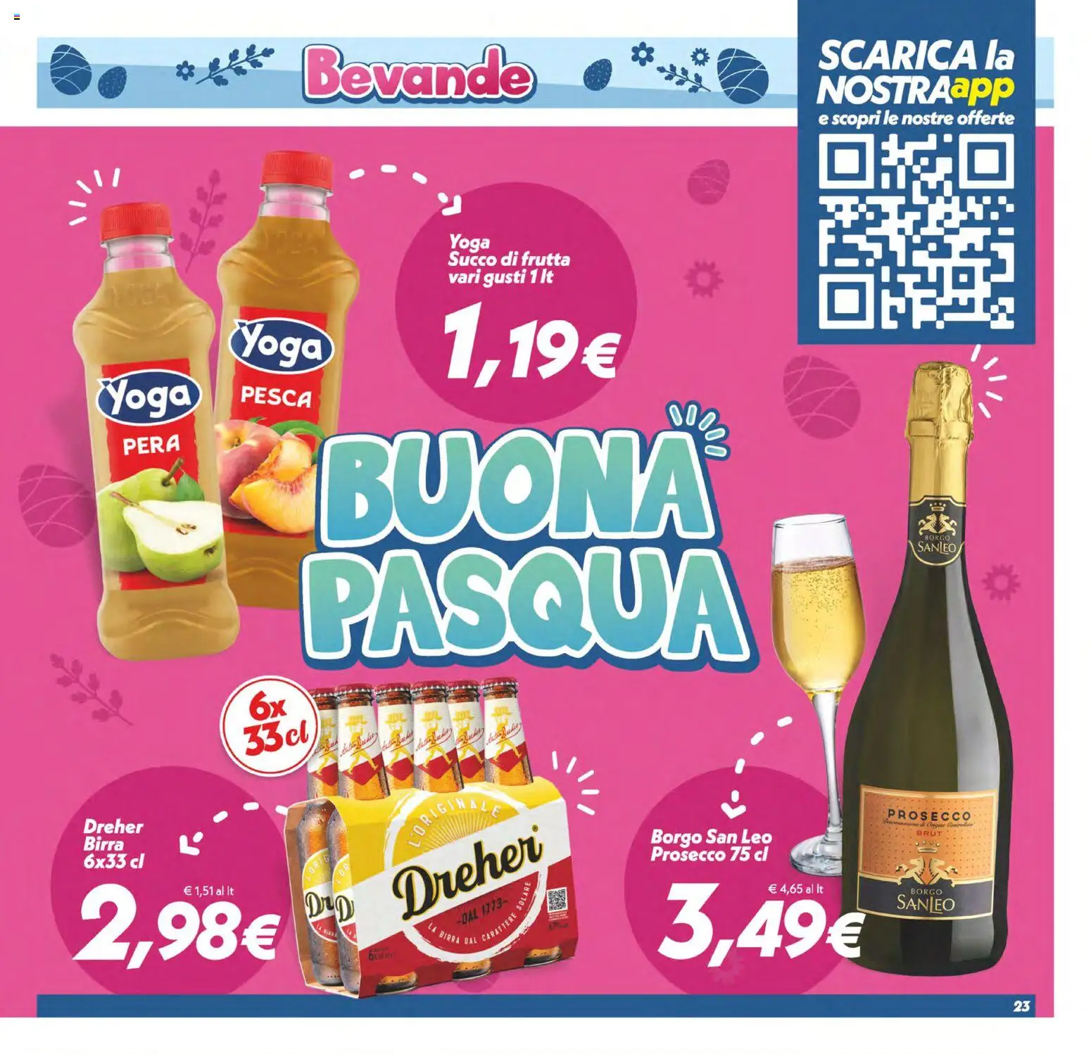 Volantino SuperConveniente del 27.03.2026 | Pagina: 23 | Prodotti: Prosecco, Frutta, Pesca, Pera