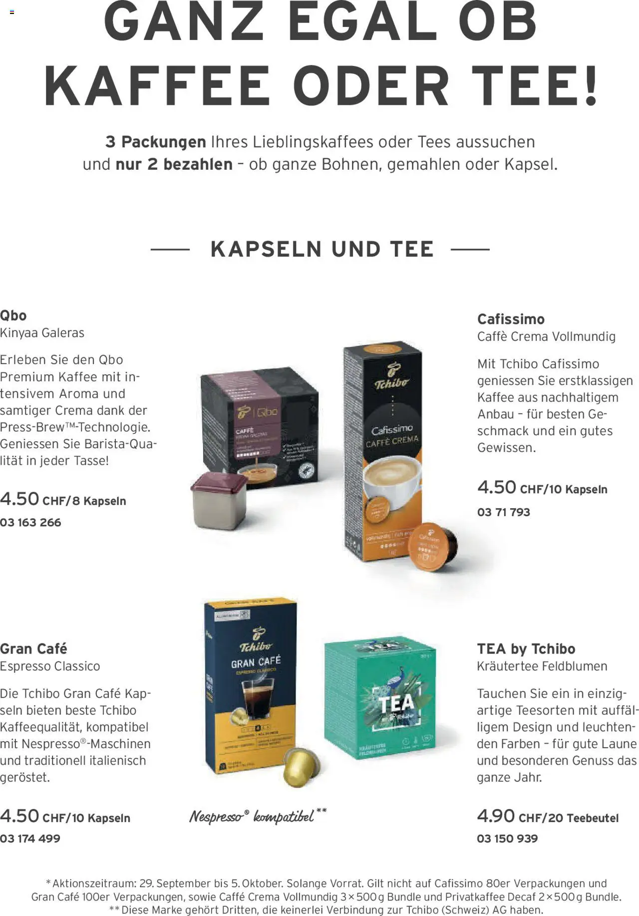 Tchibo Aktionen Herbst – gültig ab 24.09.2025 | Seite: 156 | Produkte: Kaffee, Tee