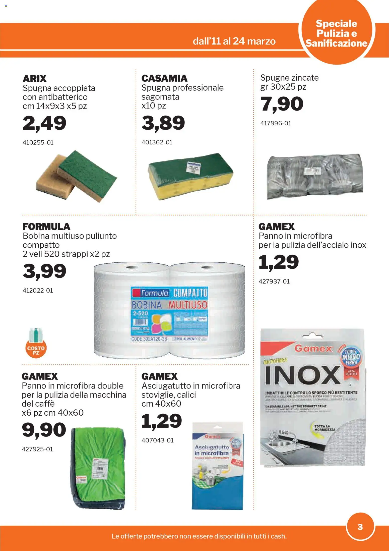 Volantino Sogegross del 11.03.2026 | Pagina: 3 | Prodotti: Spugna, Caffè, The, Asciugatutto