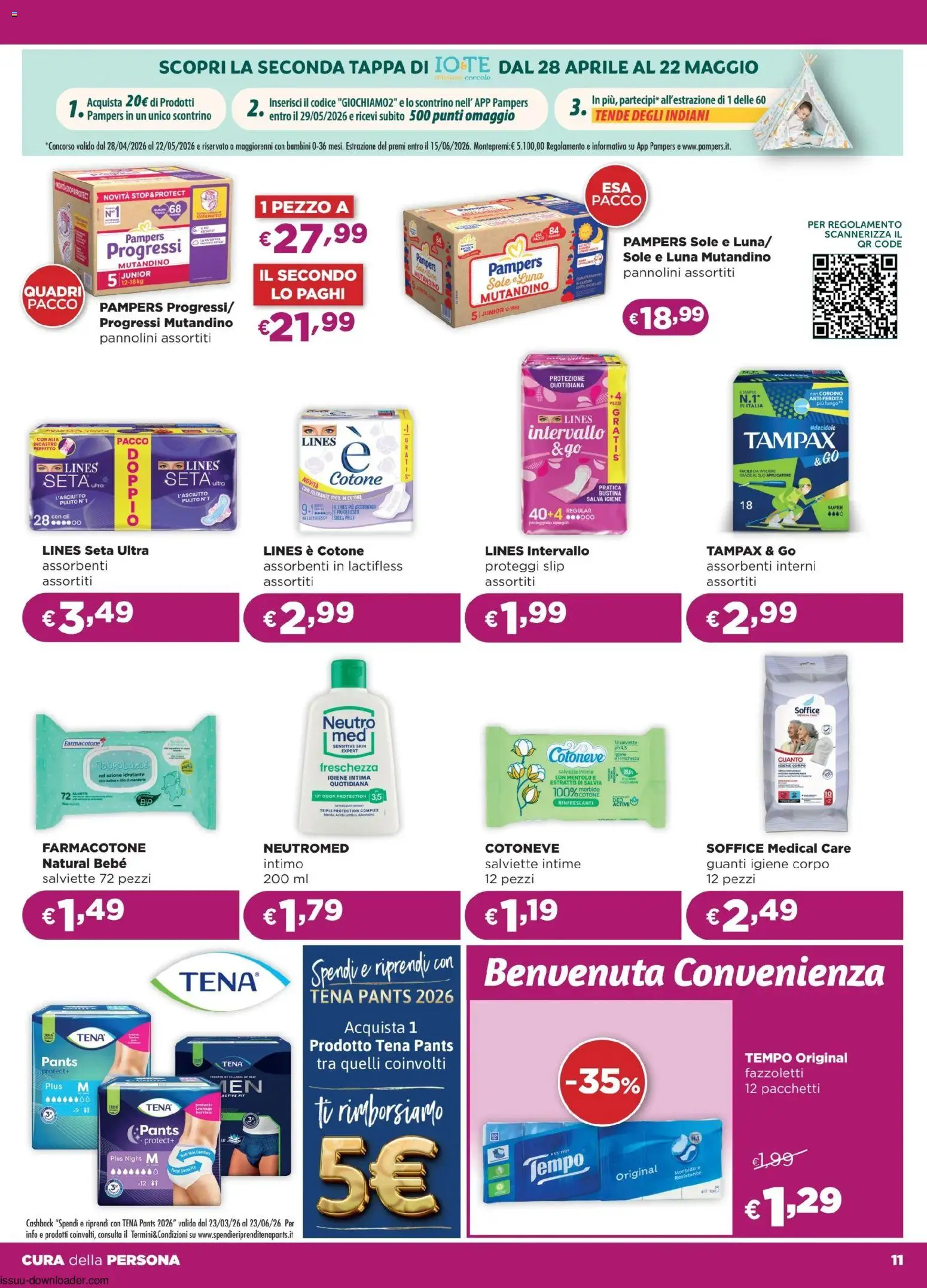 Volantino La Saponeria del 29.04.2026 | Pagina: 11 | Prodotti: Tè, Slip, Guanti, Pampers