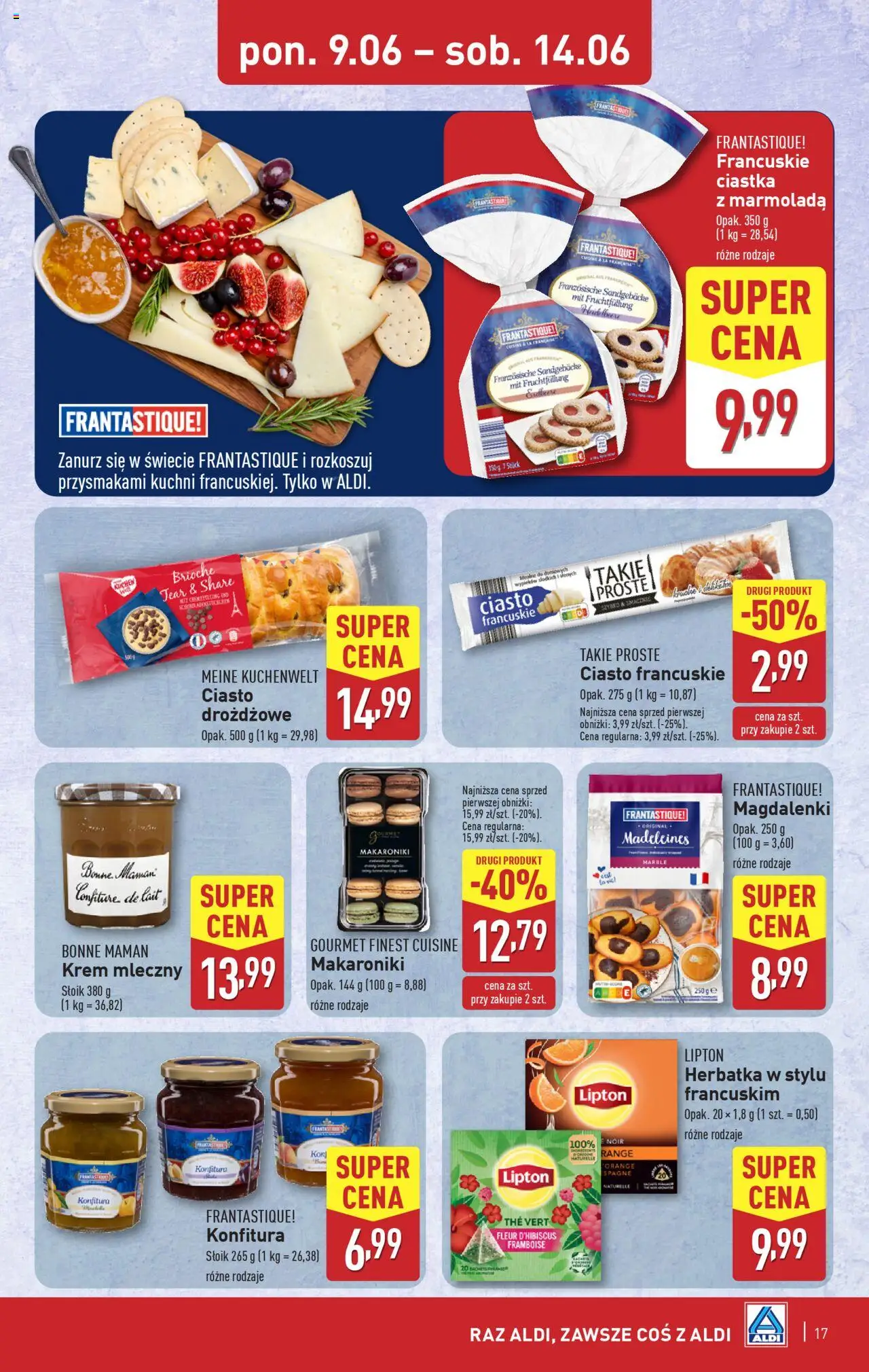 Aldi Gazetka od 09.06.2025 | Strona: 17 | Produkty: Ciasto drożdżowe, Ciasto francuskie, Ciastka, Krem