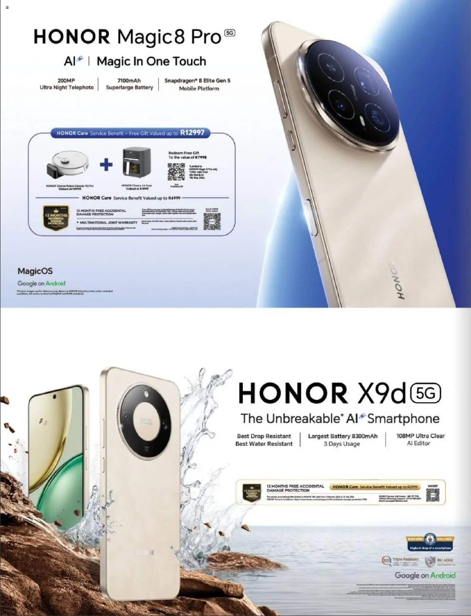 New Vodacom catalogue – valid from 02.04.2026 | Page: 14 | Products: Smartphone, Battery, Water