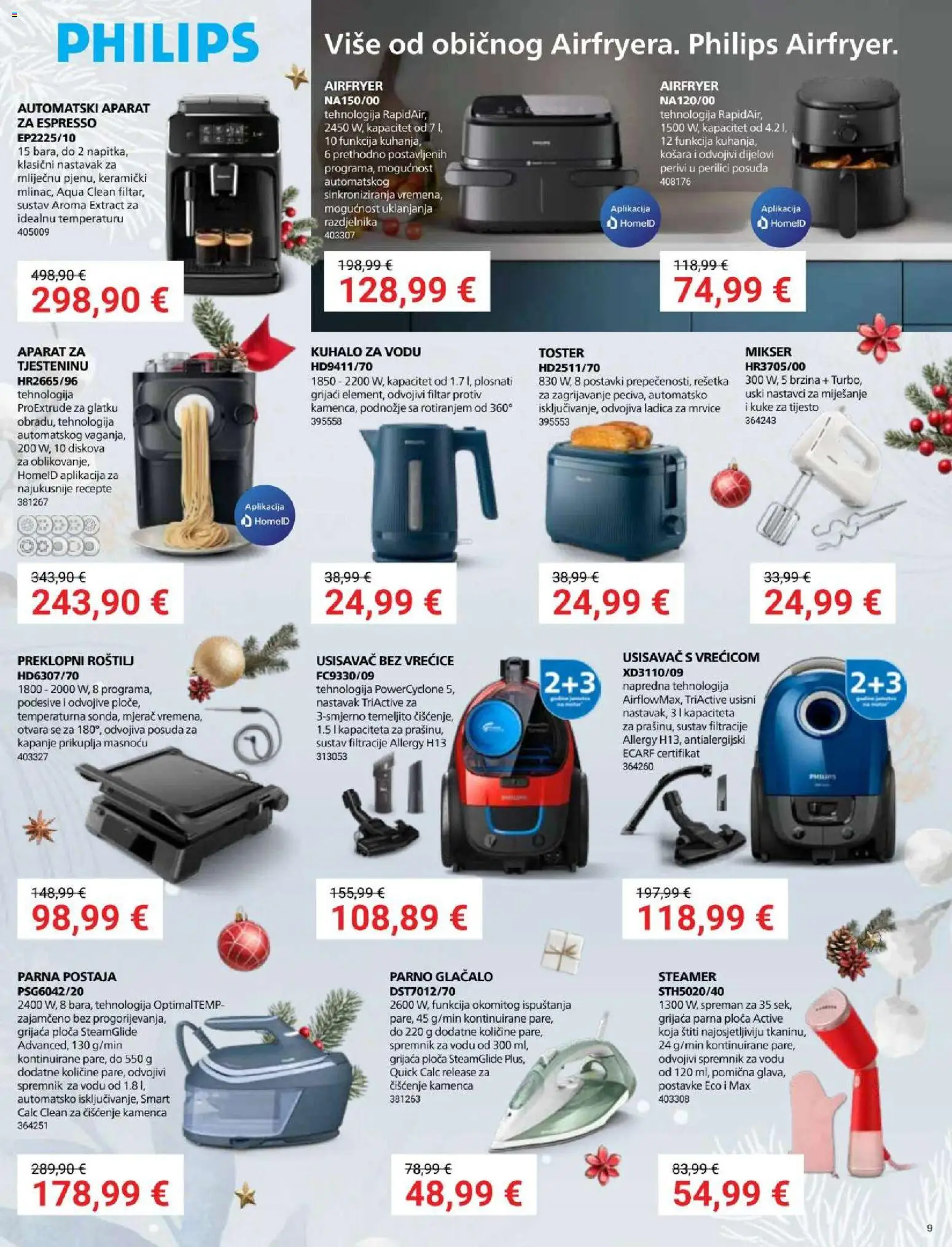 Pevex katalog | vrijedi od 27.11.2025 | Stranica: 9 | Proizvodi: Roštilj, Toster, Parna postaja, Košara