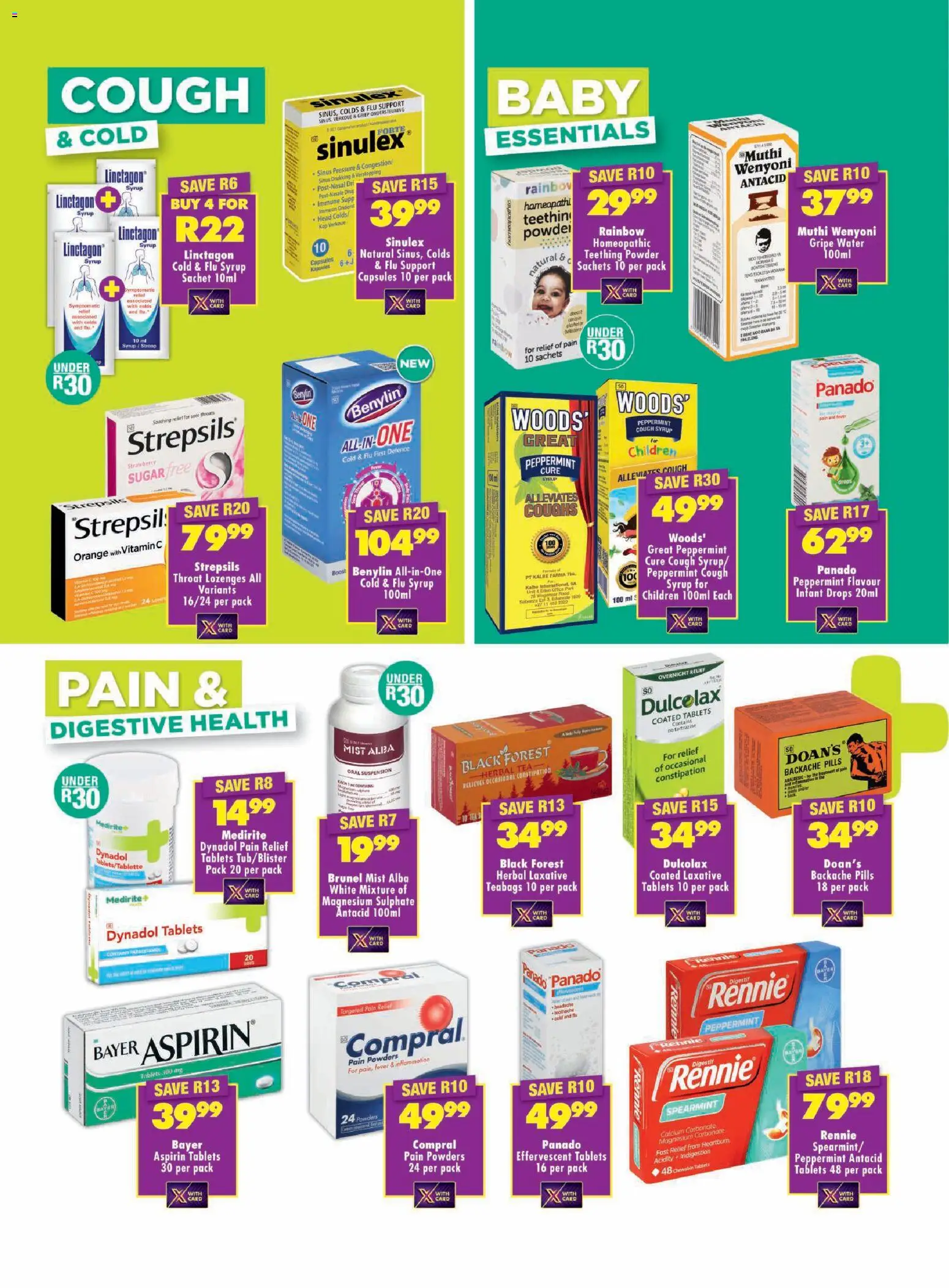 New Shoprite catalogue – valid from 20.11.2025 | Page: 2 | Products: Tablet, Cough syrup, Powder, Syrup