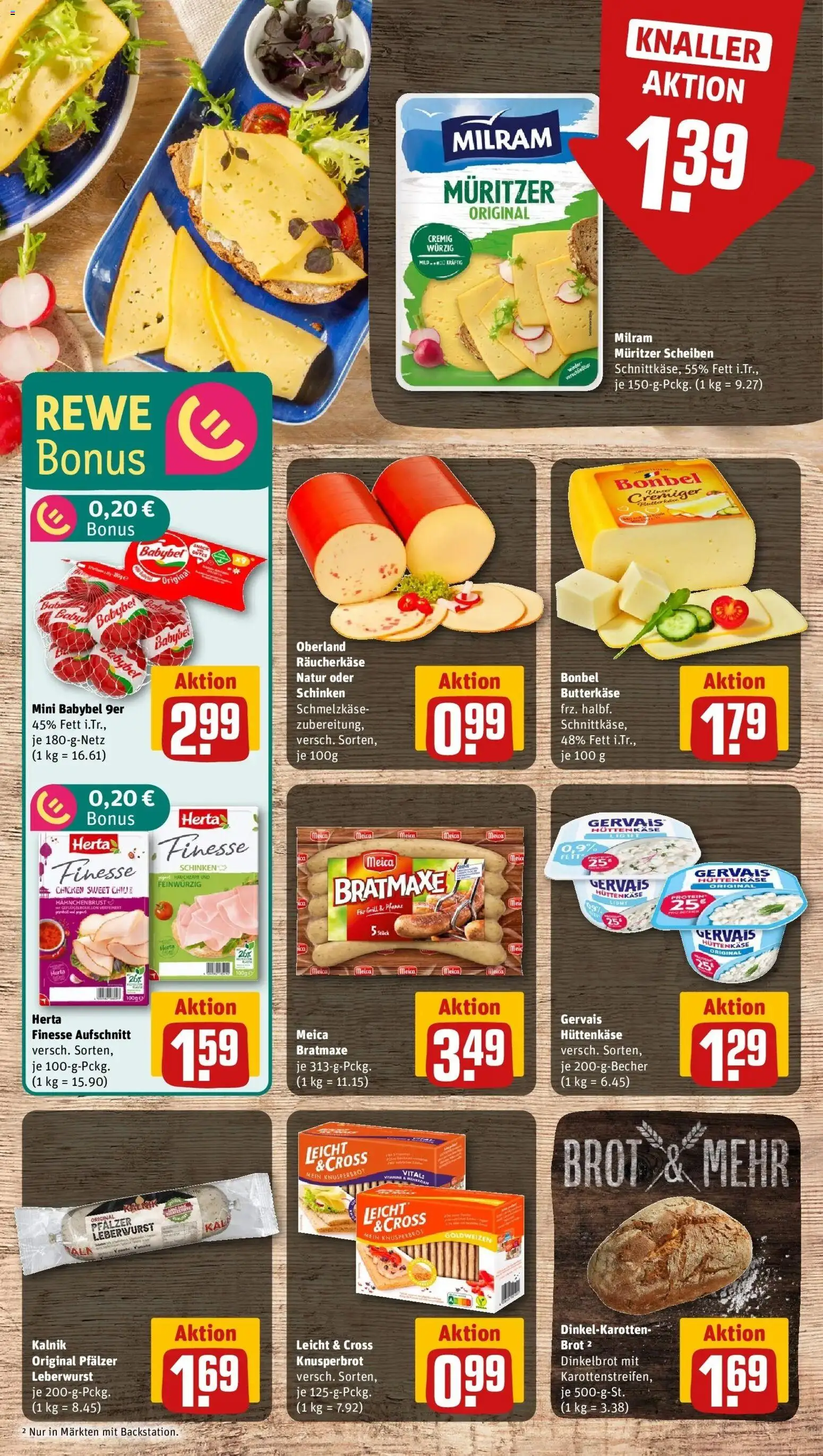 Rewe Prospekt Berlin / Prenzlauer Berg	 – gültig ab 05.04.2026 | Seite: 9 | Produkte: Meica, Milram, Babybel, Herta finesse