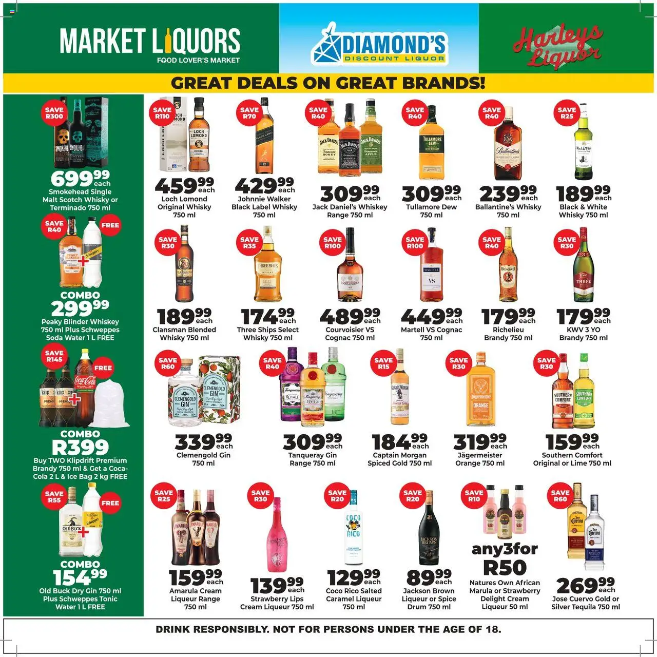 New Diamond Discount Liquors catalogue – valid from 20.10.2025 | Page: 1 | Products: Tonic, Water, Peach, Ensalada de quino