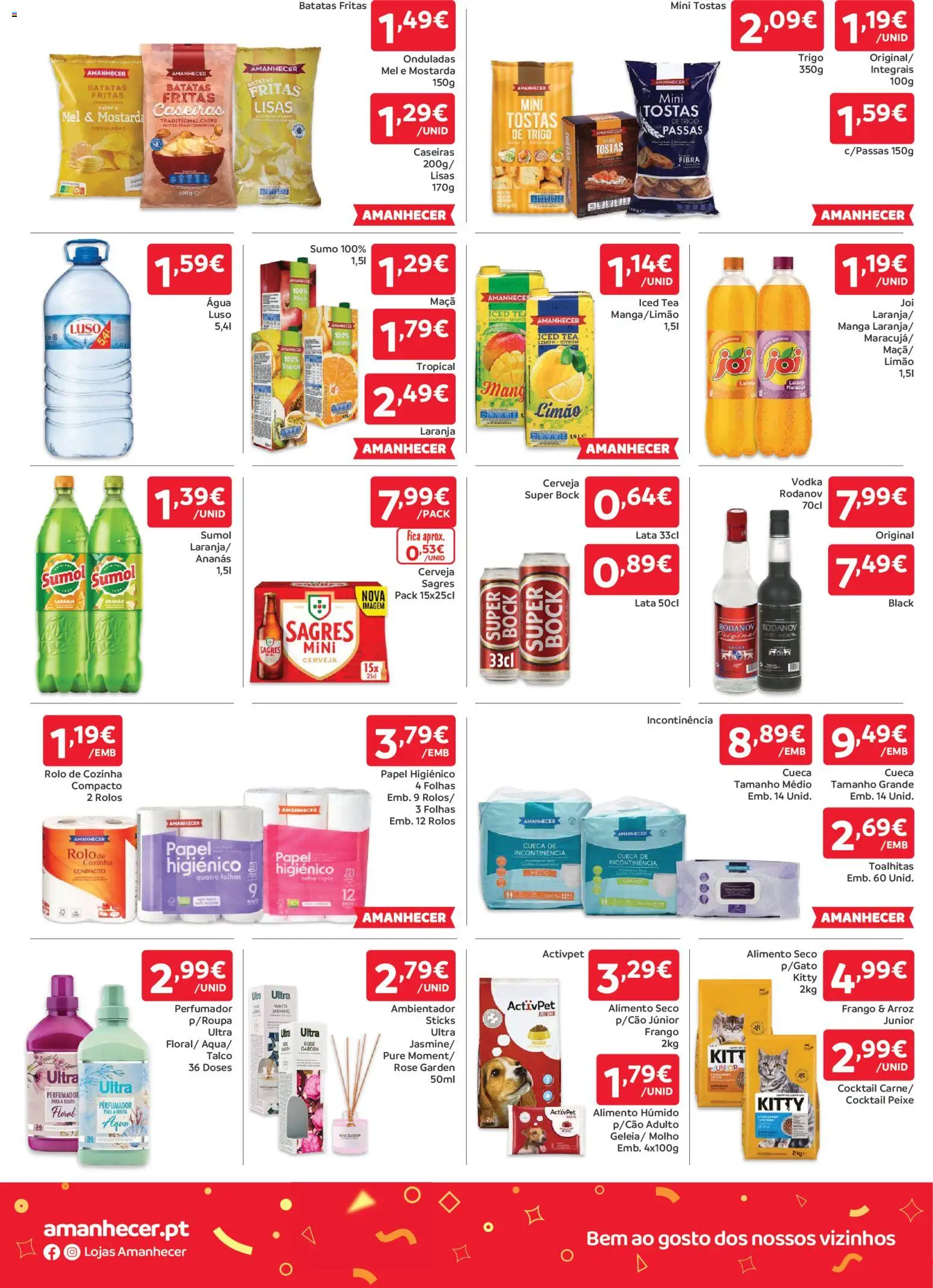 Amanhecer folheto │ válido de 12.02.2026 | Página: 8 | Produtos: Papel higiénico, Geleia, Sumo, Cerveja