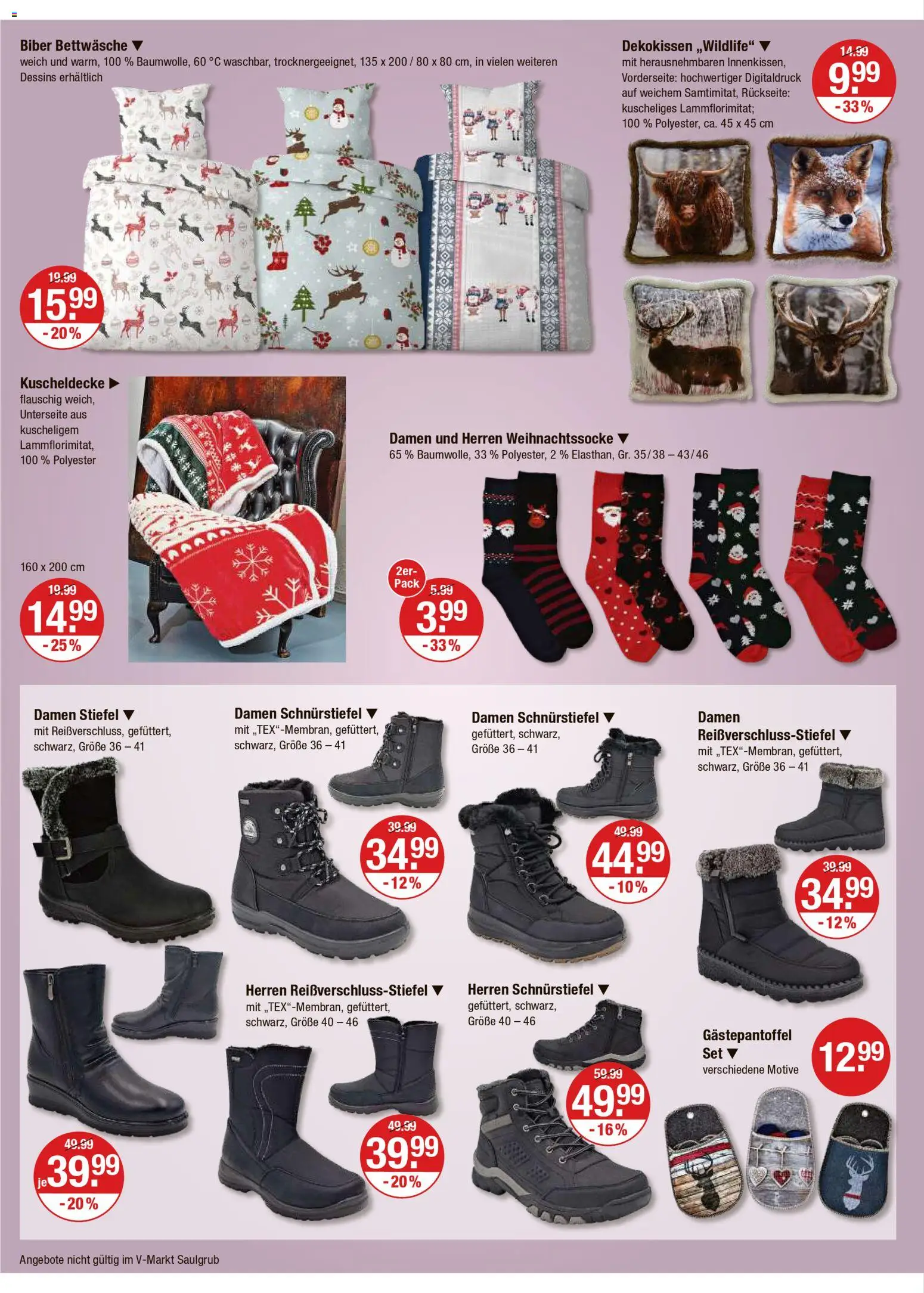V-Markt - Black Friday – gültig ab 13.11.2025 | Seite: 20 | Produkte: Bettwäsche, Stiefel