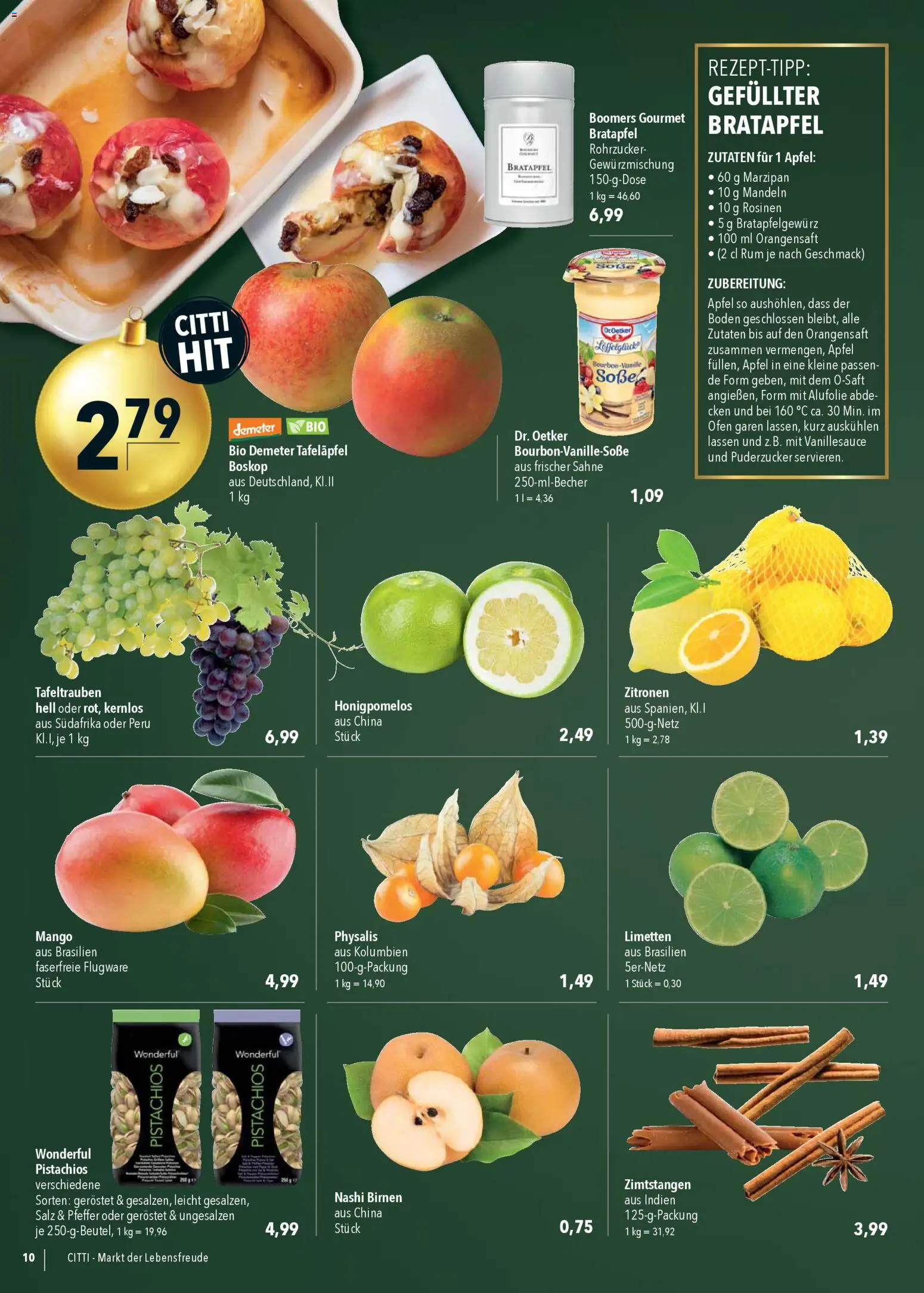 CITTI Markt Prospekt 	 – gültig ab 03.12.2025 | Seite: 10 | Produkte: Orangensaft, Rosinen, Salz, Pfeffer