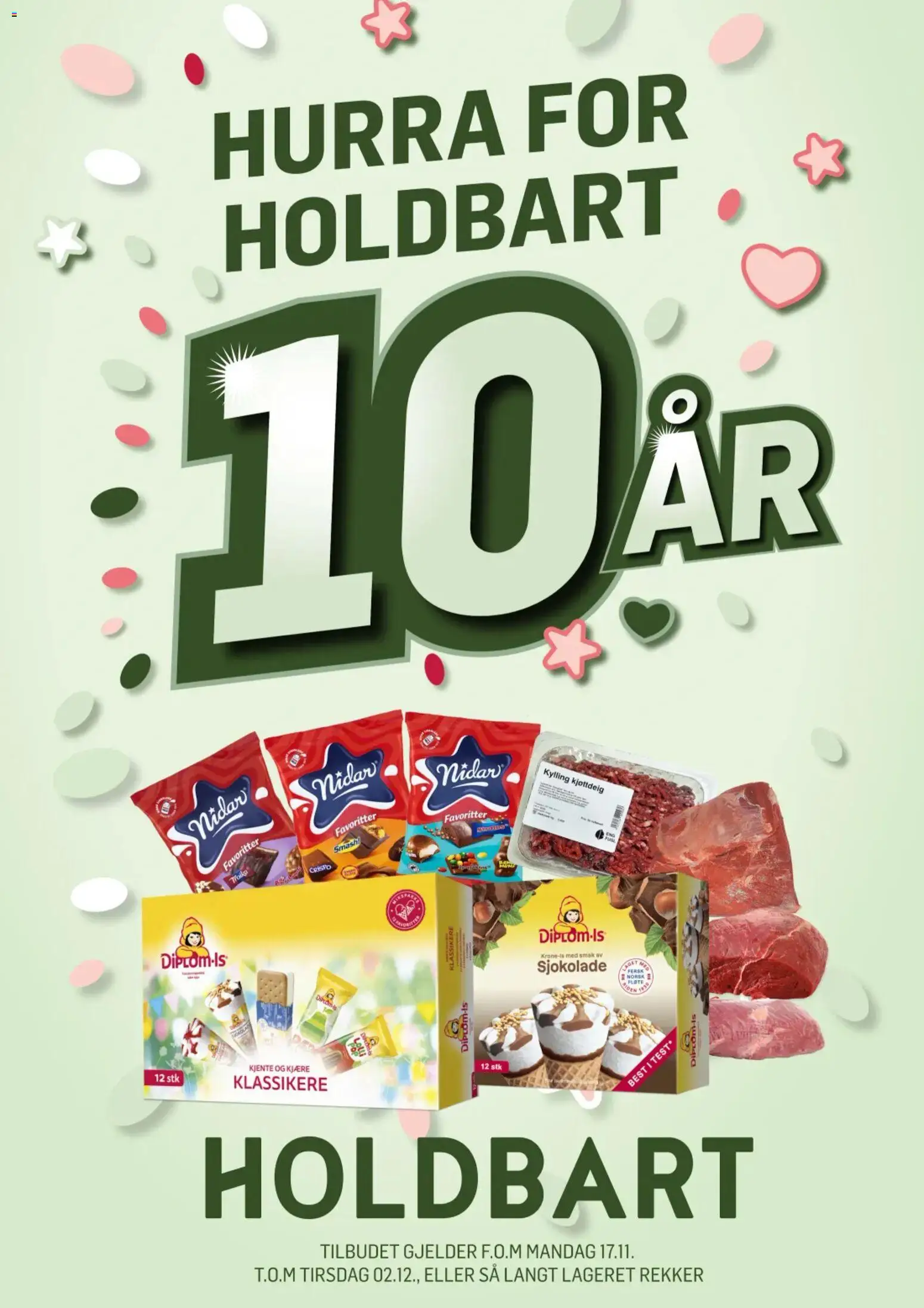 {H1} | Side: 1 | Produkter: Sjokolade, Kylling, Kjøttdeig, Prosecco