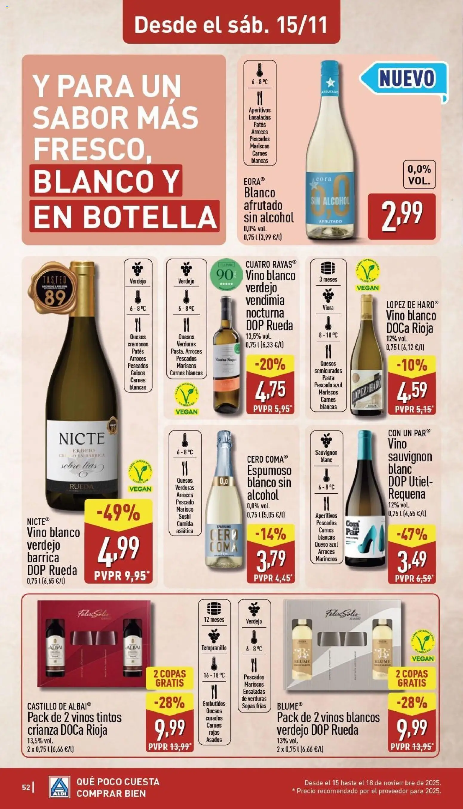 Aldi folleto Canarias │ válido desde el 10.11.2025 | Página: 52 | Productos: Queso, Vino, Pescado, Κλειδαριά της πόρτας