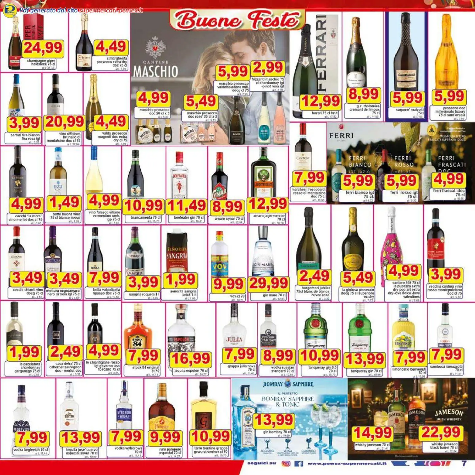 Volantino Pewex del 27.12.2025 | Pagina: 7 | Prodotti: Prosecco, Whisky, Tequila, Grappa