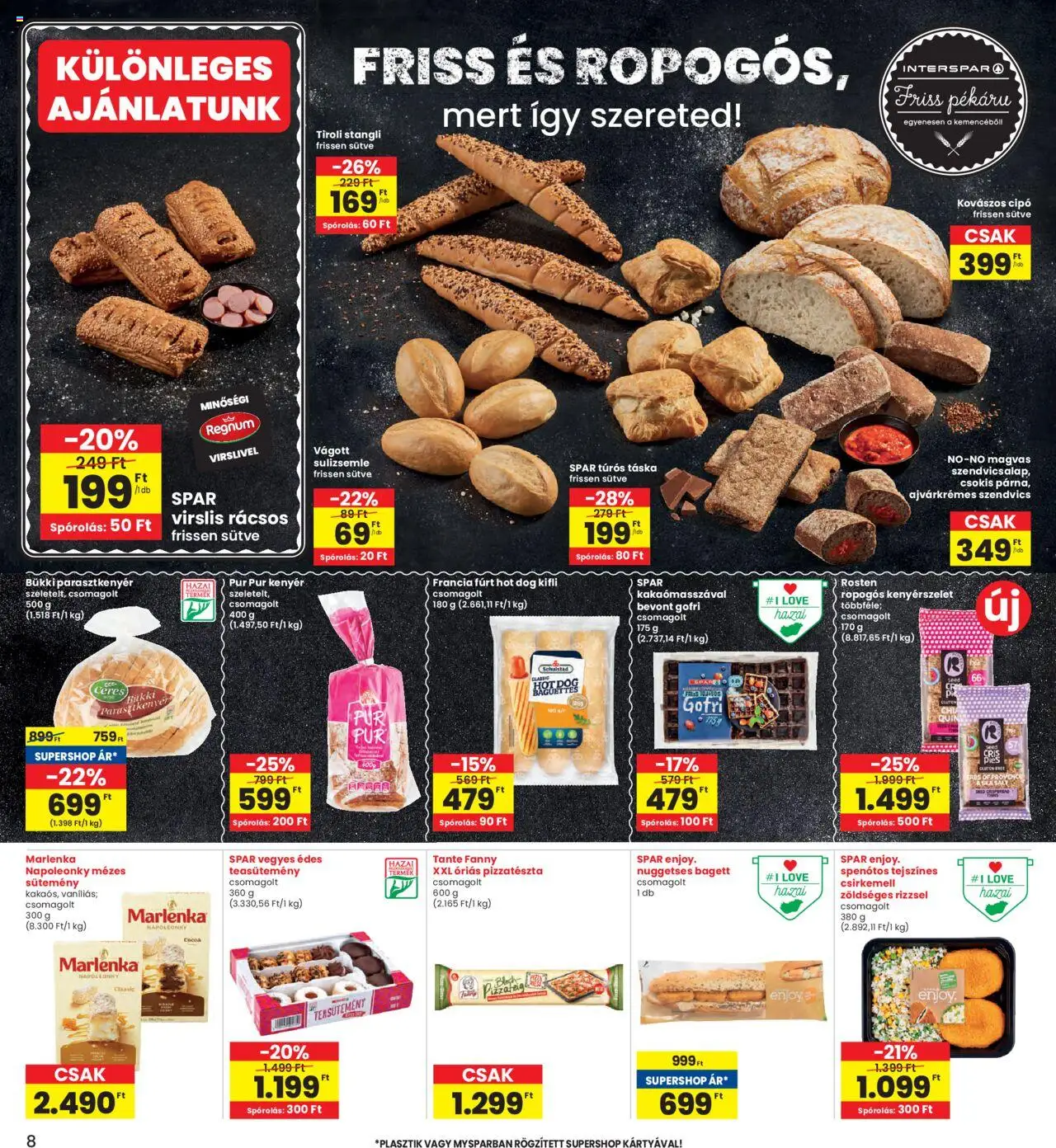 Interspar akciós ujság - amely érvényes a következő dátumtól: 11.09.2025 | Oldal: 8 | Termékek: Táska, Pizzatészta, Sütemény, Csirkemell