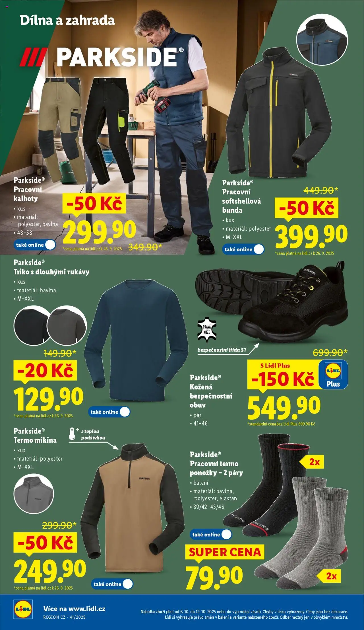 Lidl leták - Spotřební zboží od 06.10.2025 | Strana: 10 | Produkty: Mikina, Kalhoty, Ponožky, Zahrada