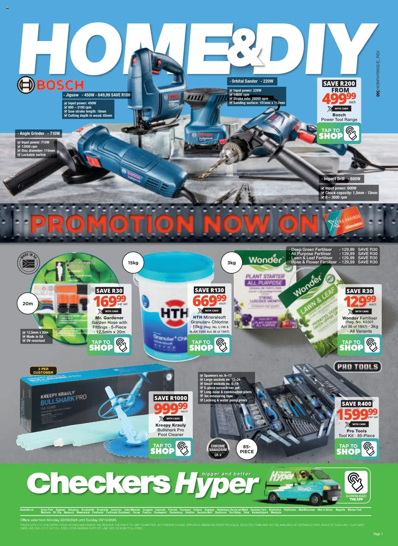 New Checkers catalogue – valid from 22.09.2025 | Page: 1 | Products: Grinder, Combination pliers, Switch, Angle grinder