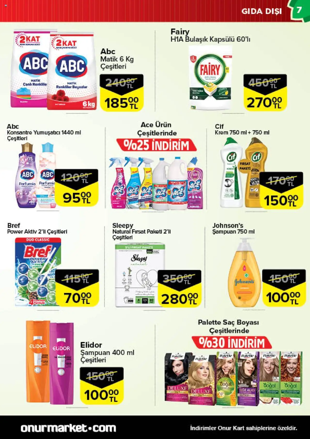 Onur Market Katalog -Trakya - 30.09.2025 tarihinden itibaren geçerlidir | Sayfa: 7 | Ürünler: Şampuan, Krem, Yumuşatıcı