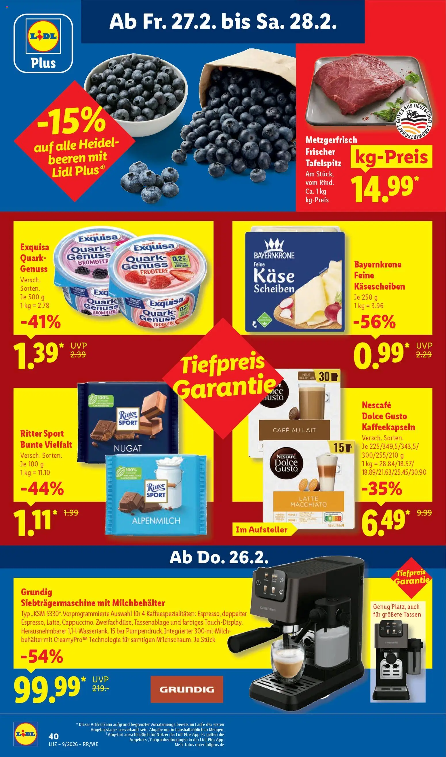 Lidl Prospekt Bestwig – gültig ab 23.02.2026 | Seite: 64 | Produkte: Tafelspitz, Nescafe, Quark, Exquisa