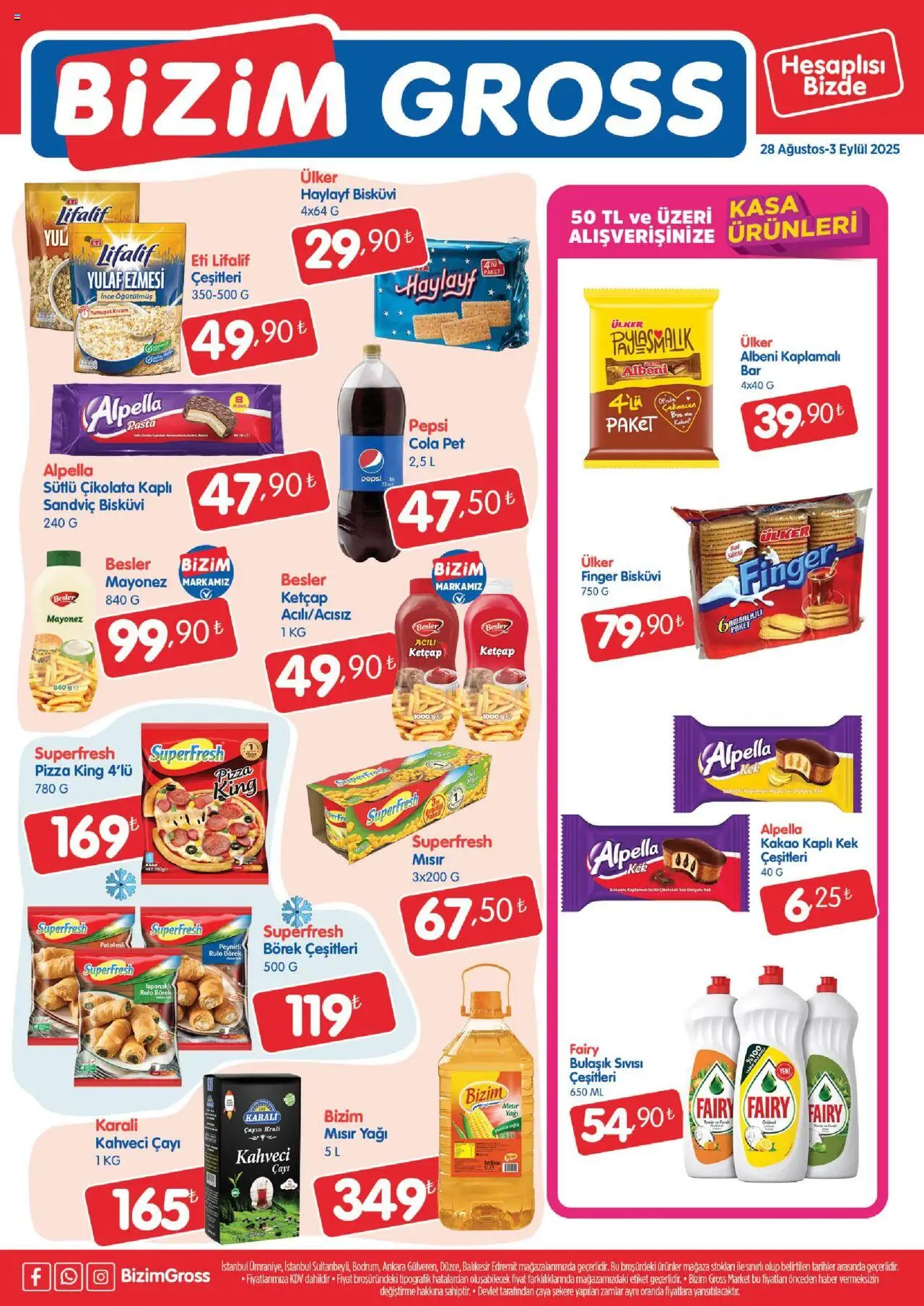 Bizim Toptan - Bizim Gross Fırsat Bülteni - 28.08.2025 tarihinden itibaren geçerlidir | Sayfa: 3 | Ürünler: Çikolata, Pizza, Ketçap, Mayonez