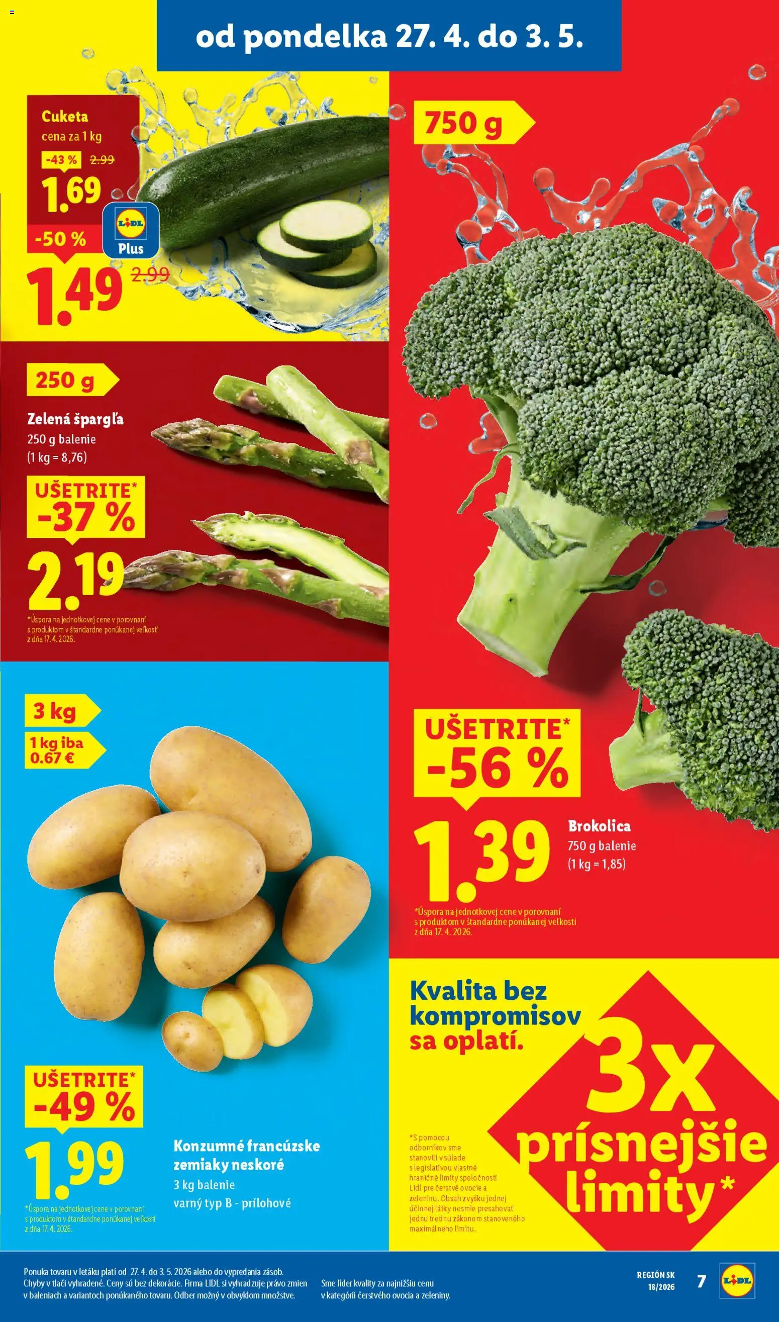 Nové Lidl akcie – leták je platný od 27.04.2026 | Strana: 9 | Produkty: Brokolica, Zemiaky, Špargľa, Cuketa