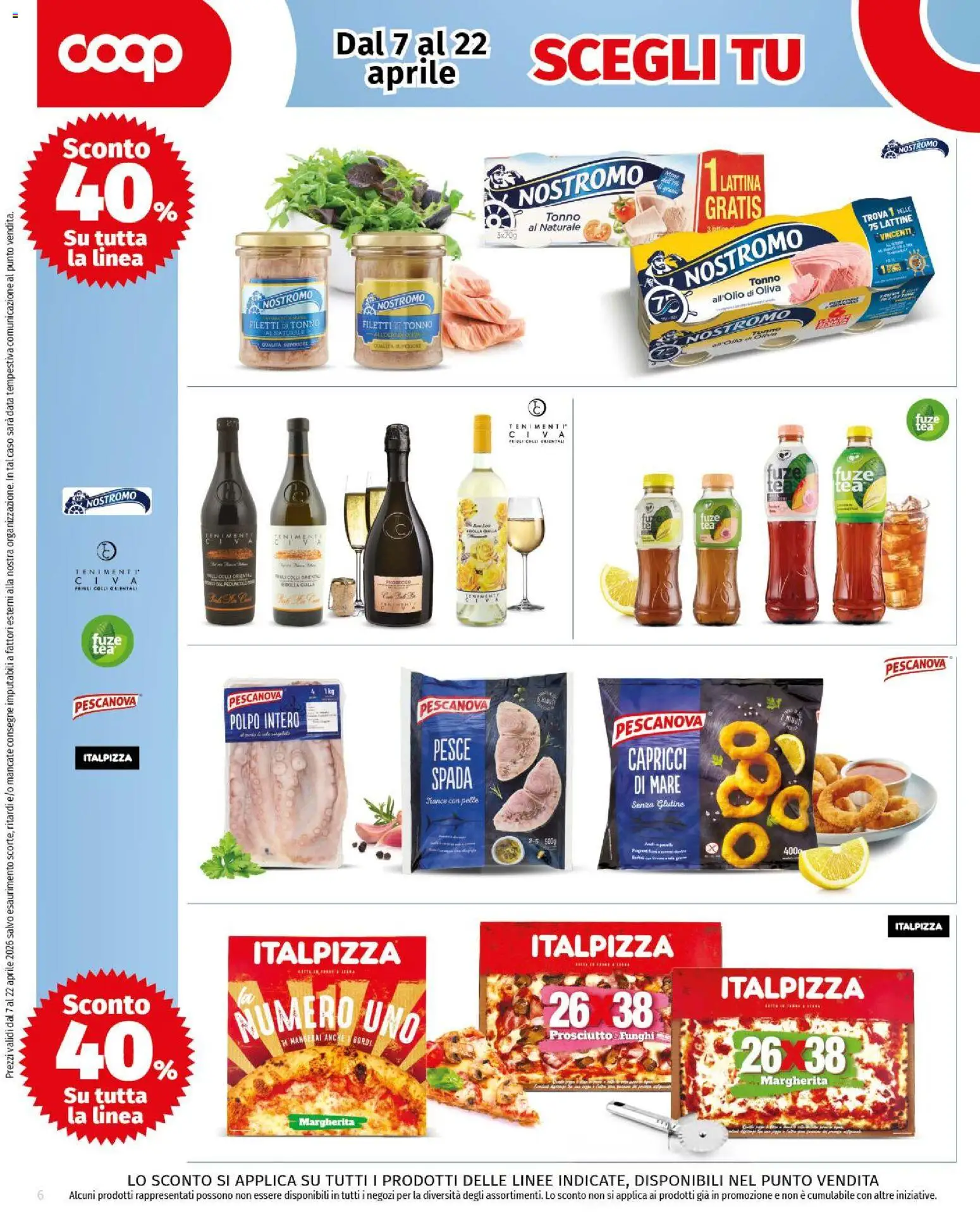 Volantino COOP del 07.04.2026 | Pagina: 6 | Prodotti: Pesce, Prosecco, Prosciutto, Data