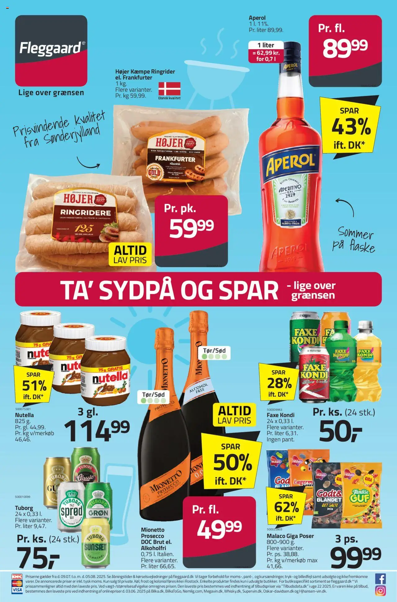 Fleggaard Tilbudsavis gyldig fra 09.07.2025 | Side: 1 | Produkter: Faxe Kondi, Nutella