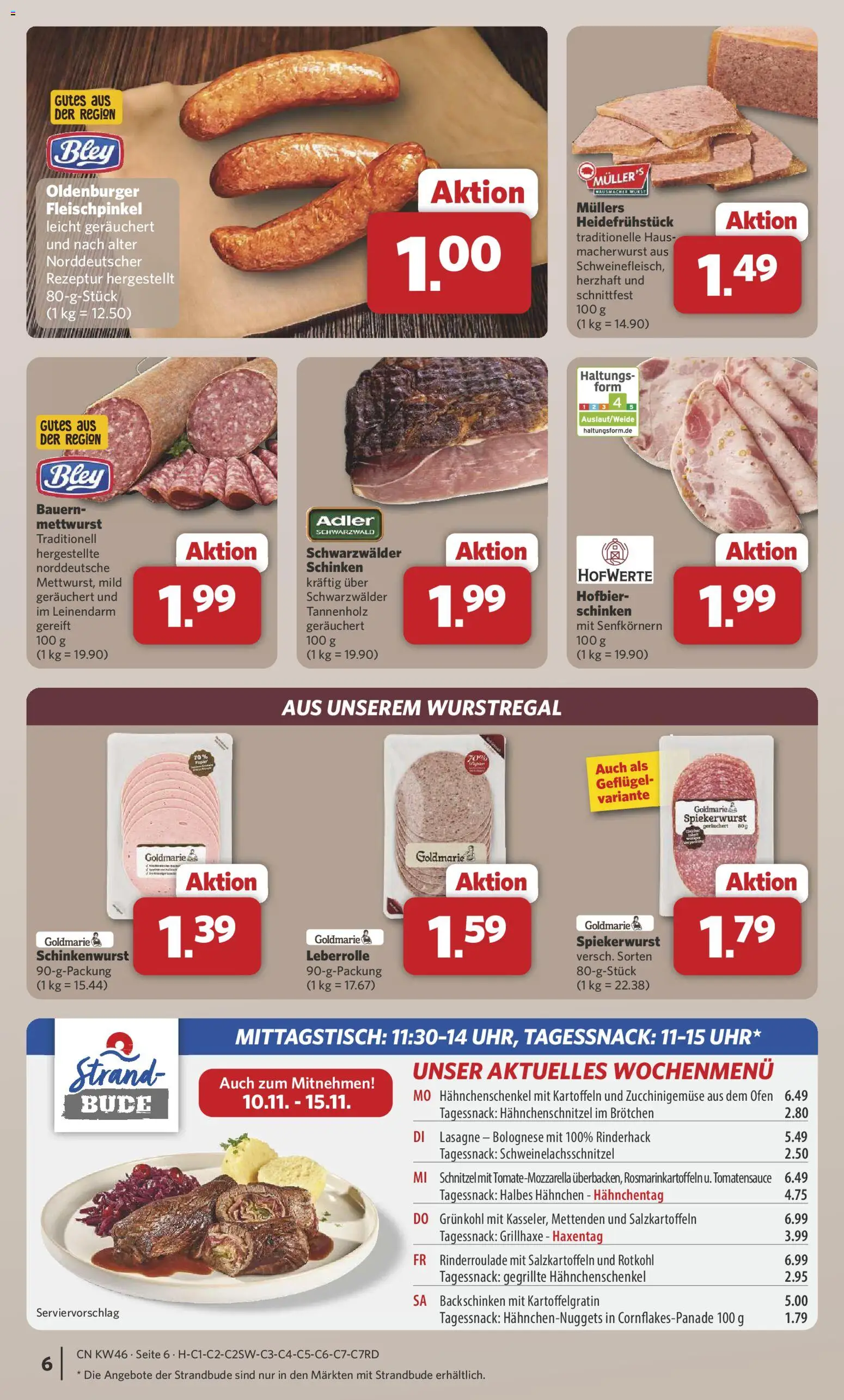 Combi Prospekt 	 – gültig ab 10.11.2025 | Seite: 6 | Produkte: Hahnchen, Hahnchenschenkel, Schnitzel, Kartoffeln