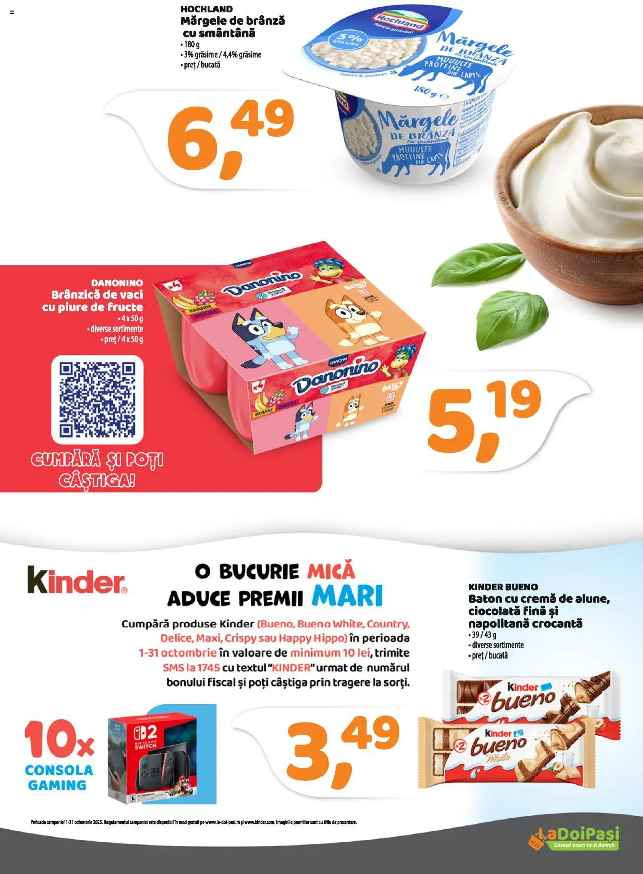 Noul catalog LaDoiPași – valabil de la 01.10.2025 | Pagină: 2 | Produse: Zmeură, Cremă, Banane, Smântână
