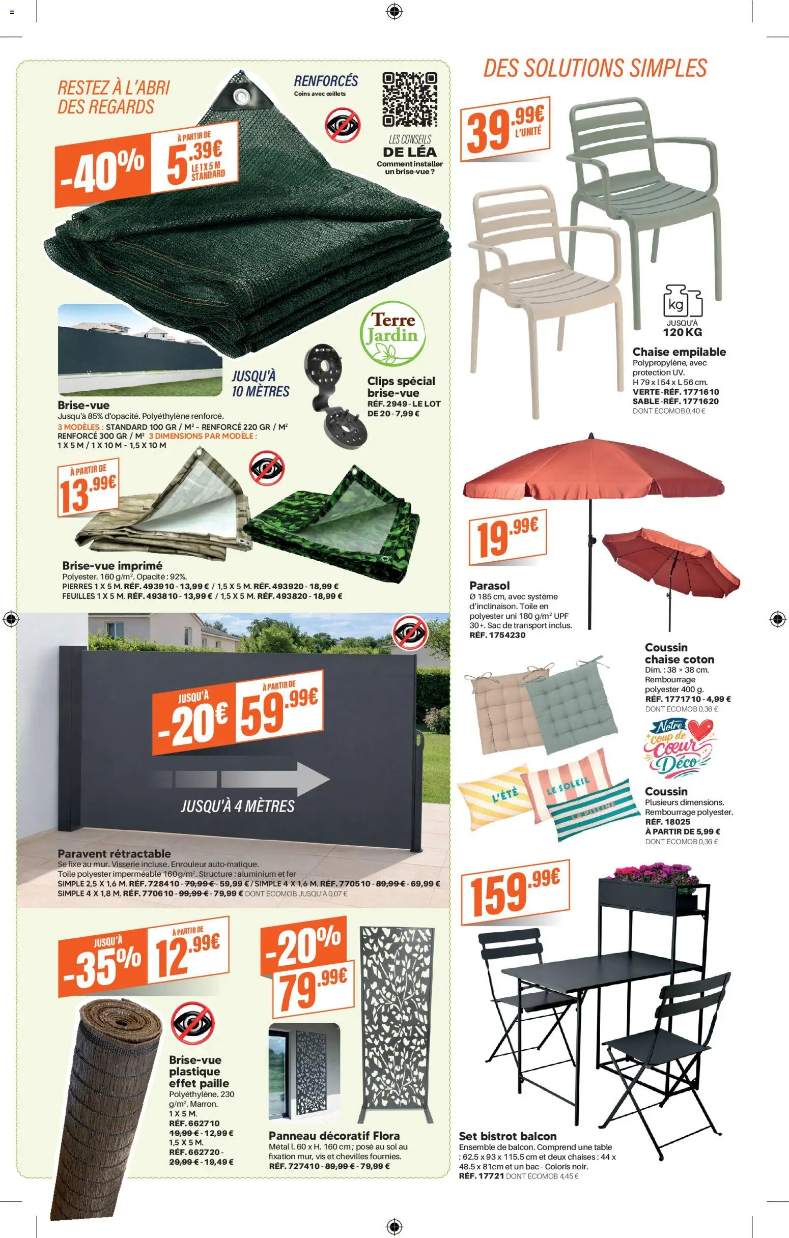 {H1} | Page: 2 | Produits: Coton, Sac de transport, Paravent rétractable, Parasol