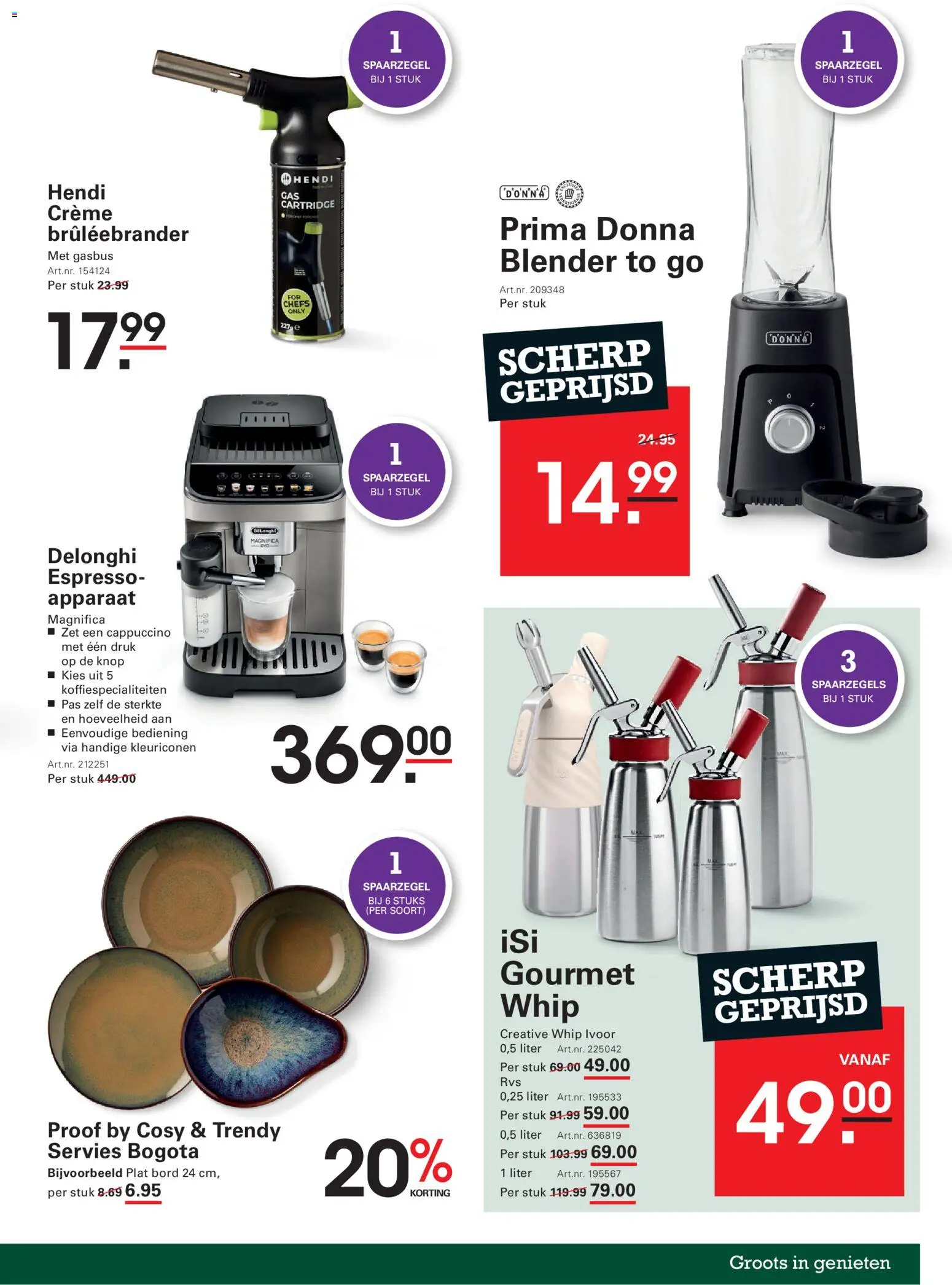 {H1} | Pagina: 61 | Producten: Servies, Blender, Crème, Cappuccino